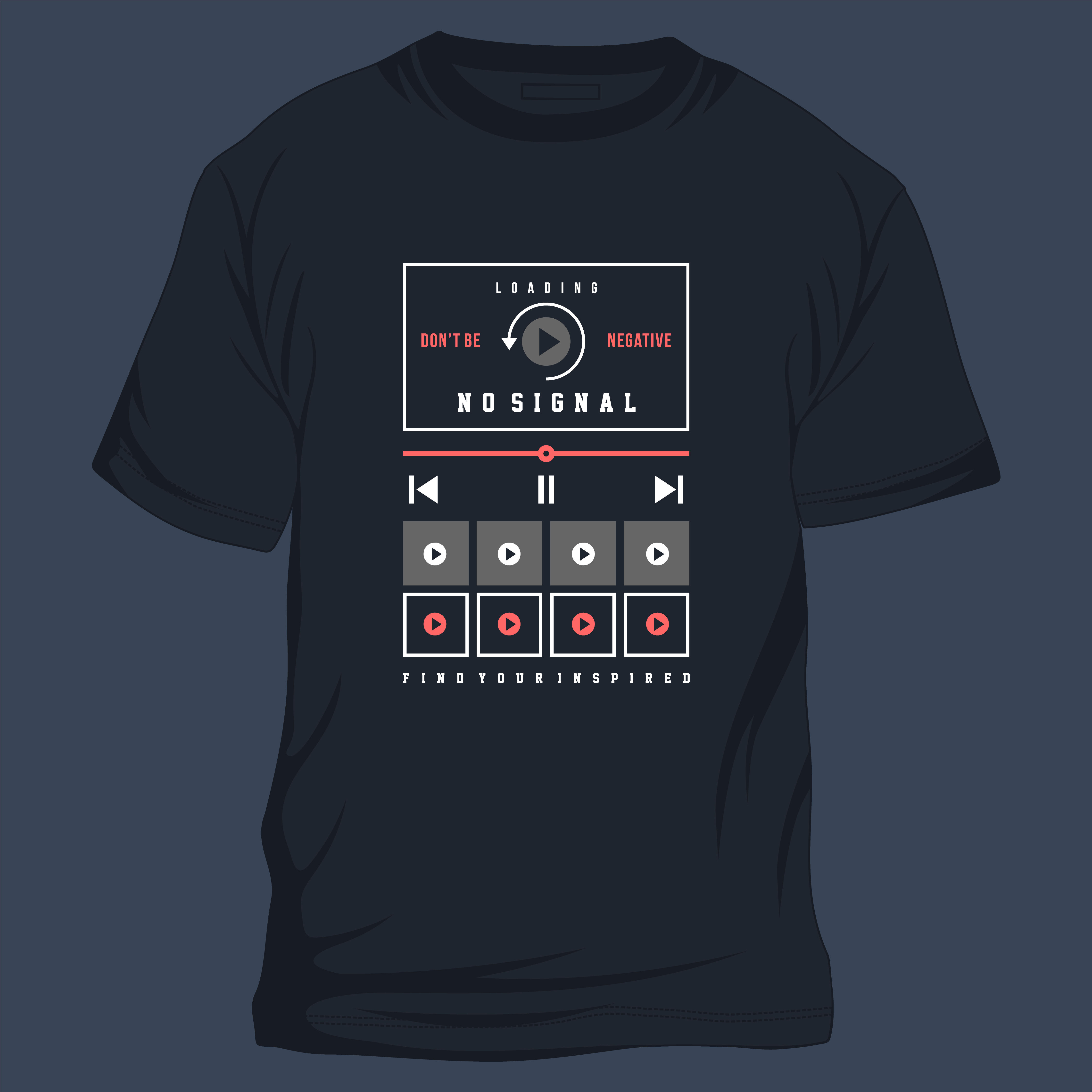 no signal typography printed t shirts