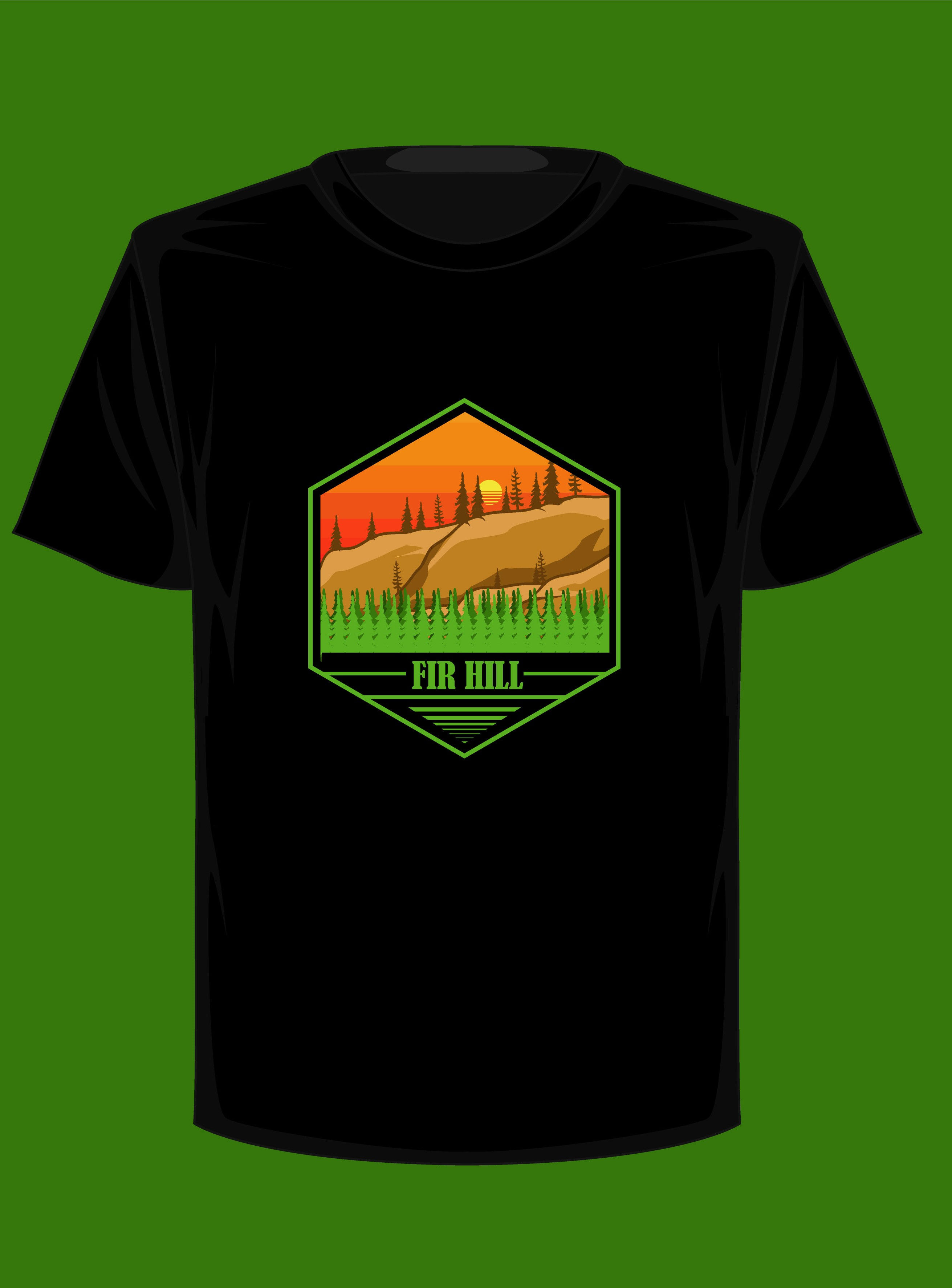 fir hill sunset graphic t shirt