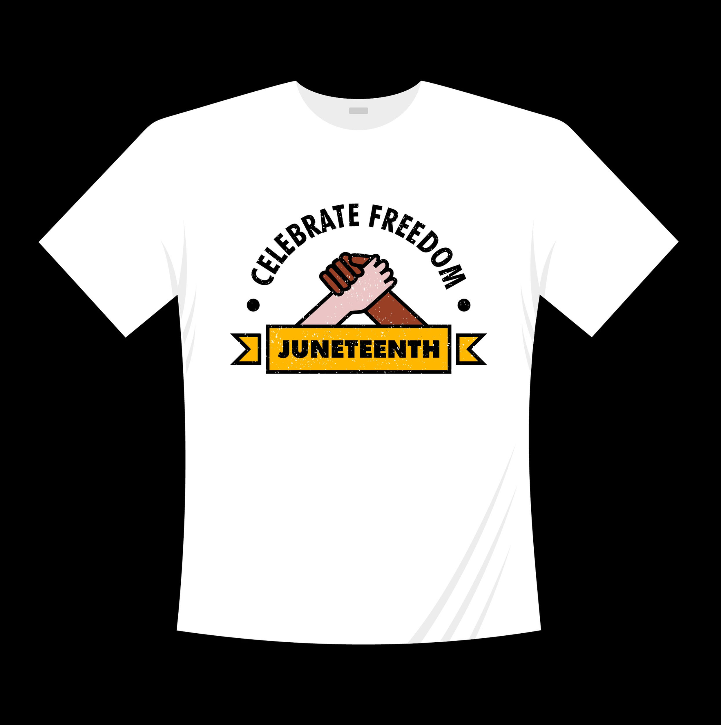junteenth celebrate freedom typography printed t shirts