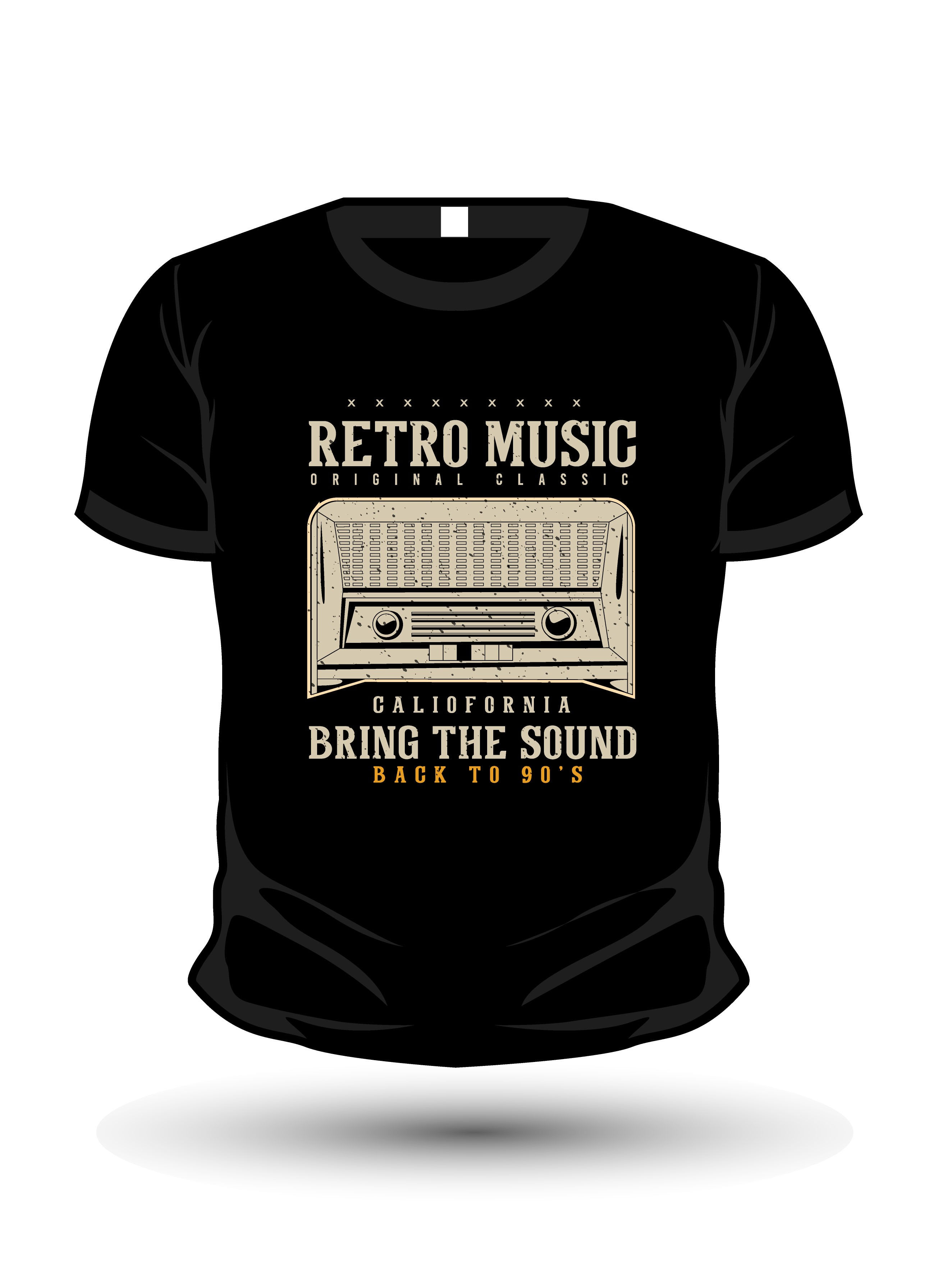 retro music bring the sound graphic printed t shirts retro music printed t shirt