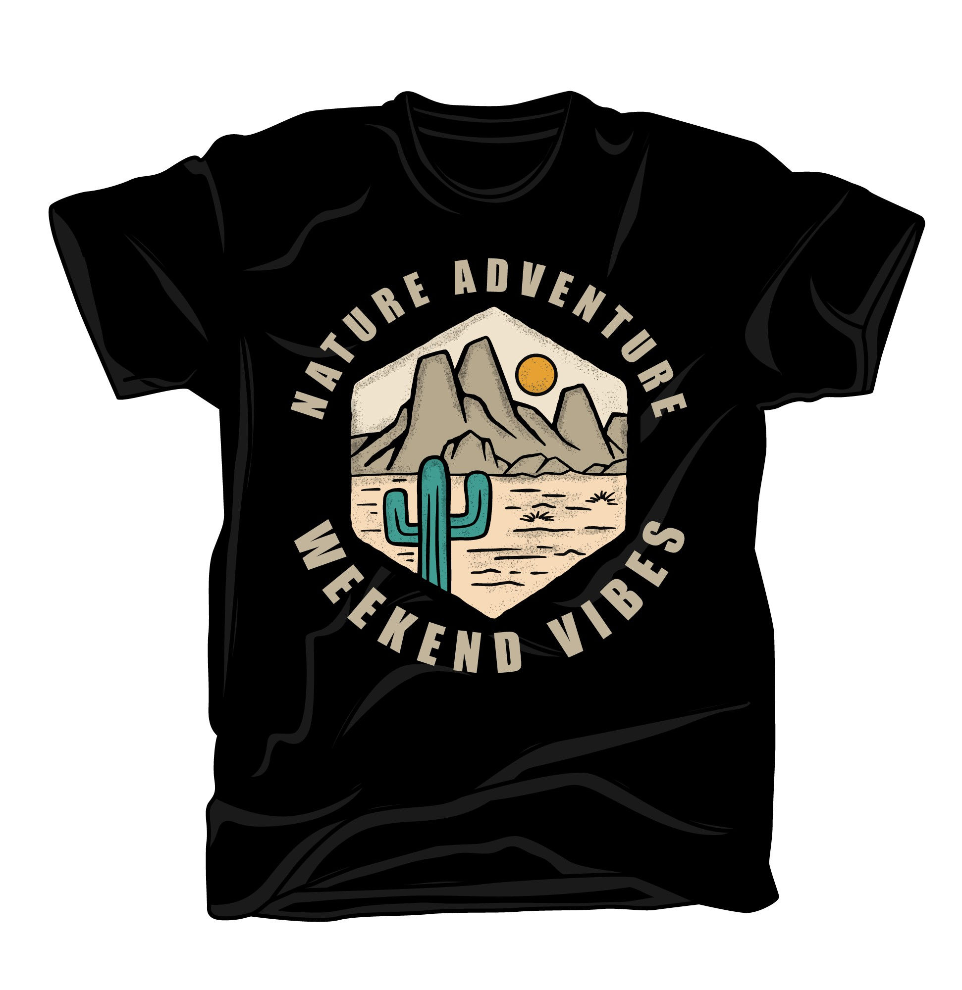 nature adventure weekend vibes typography printed t shirts