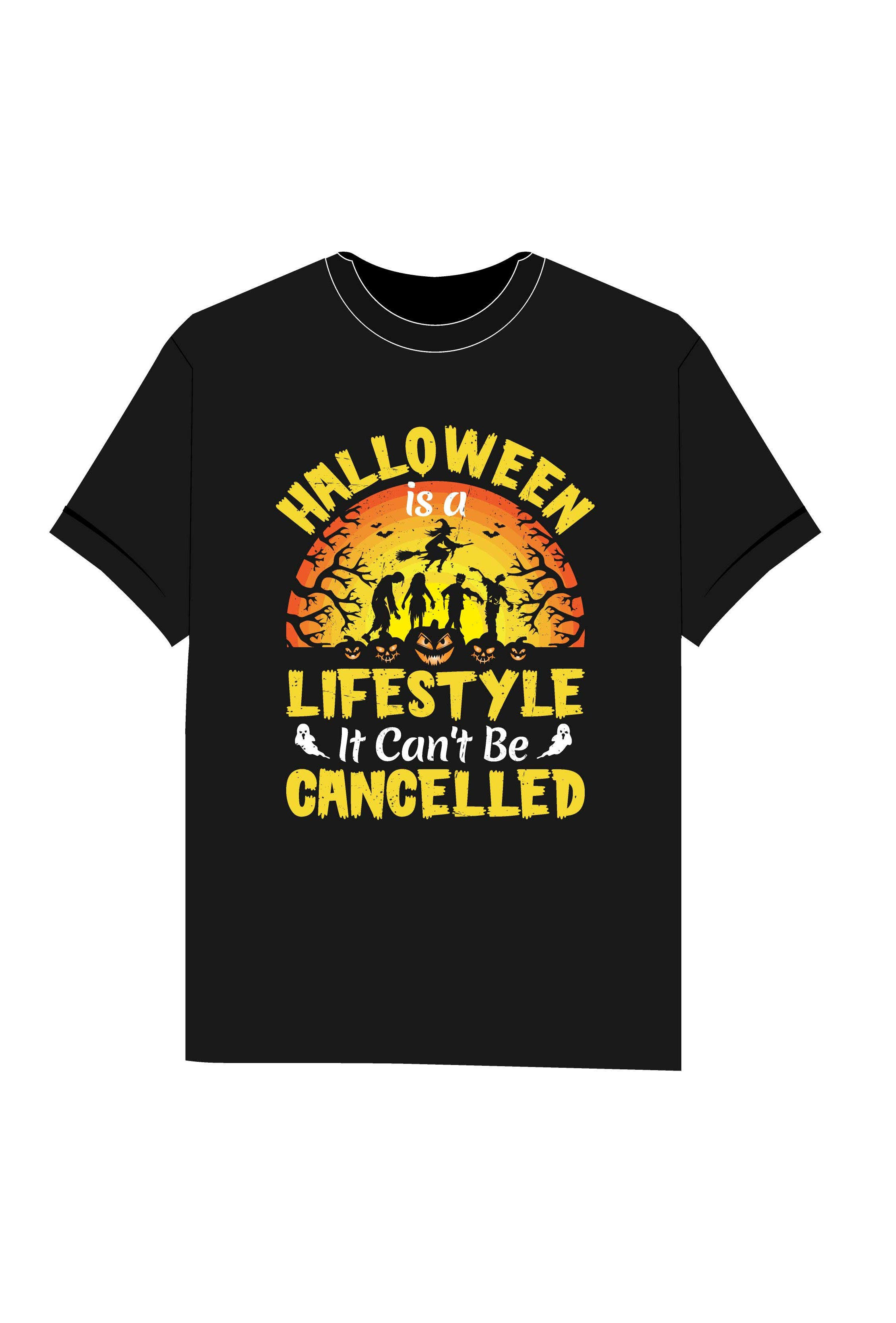 halloween lifestyle its cant be cancelled typography printed t shirts