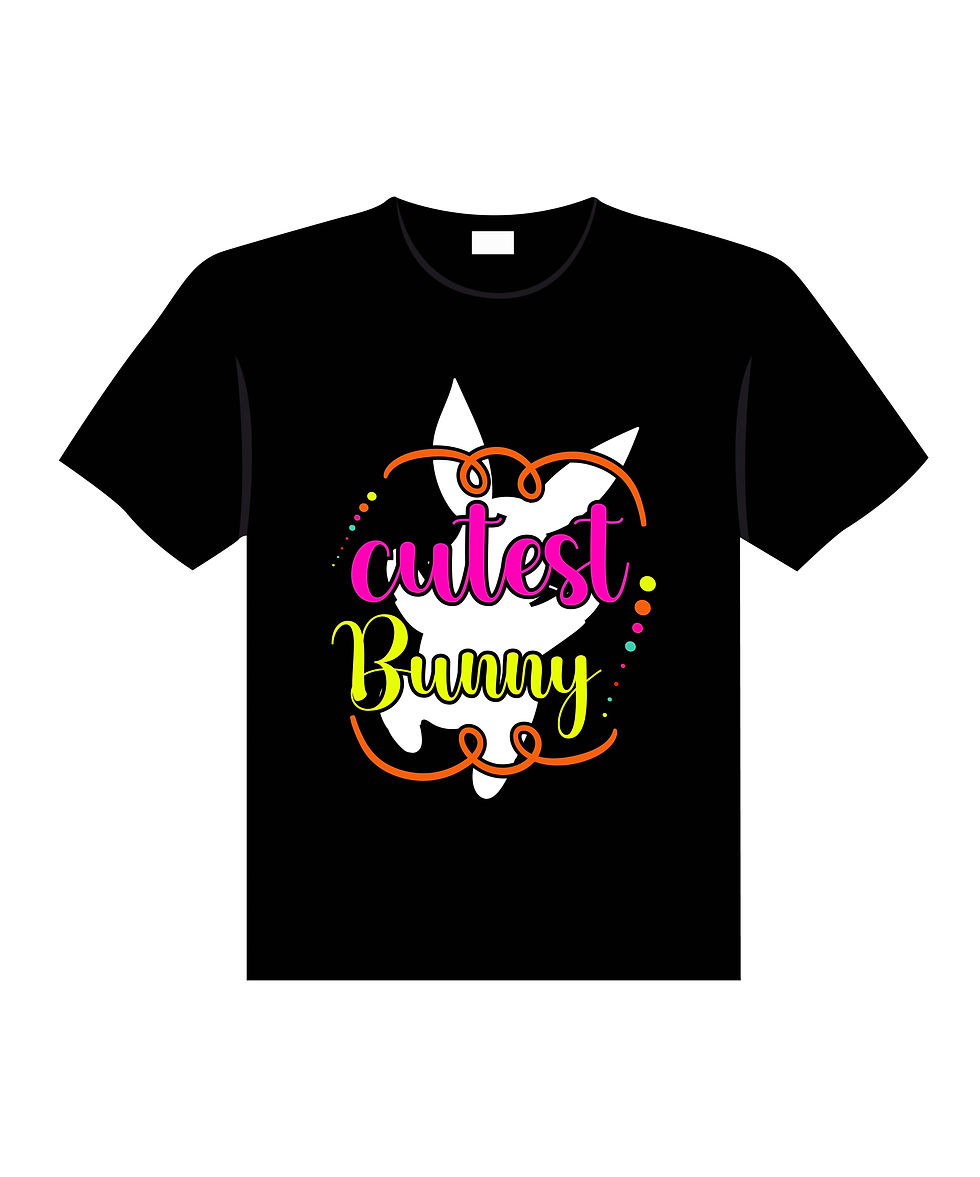 cutest bunny typography printed t shirts