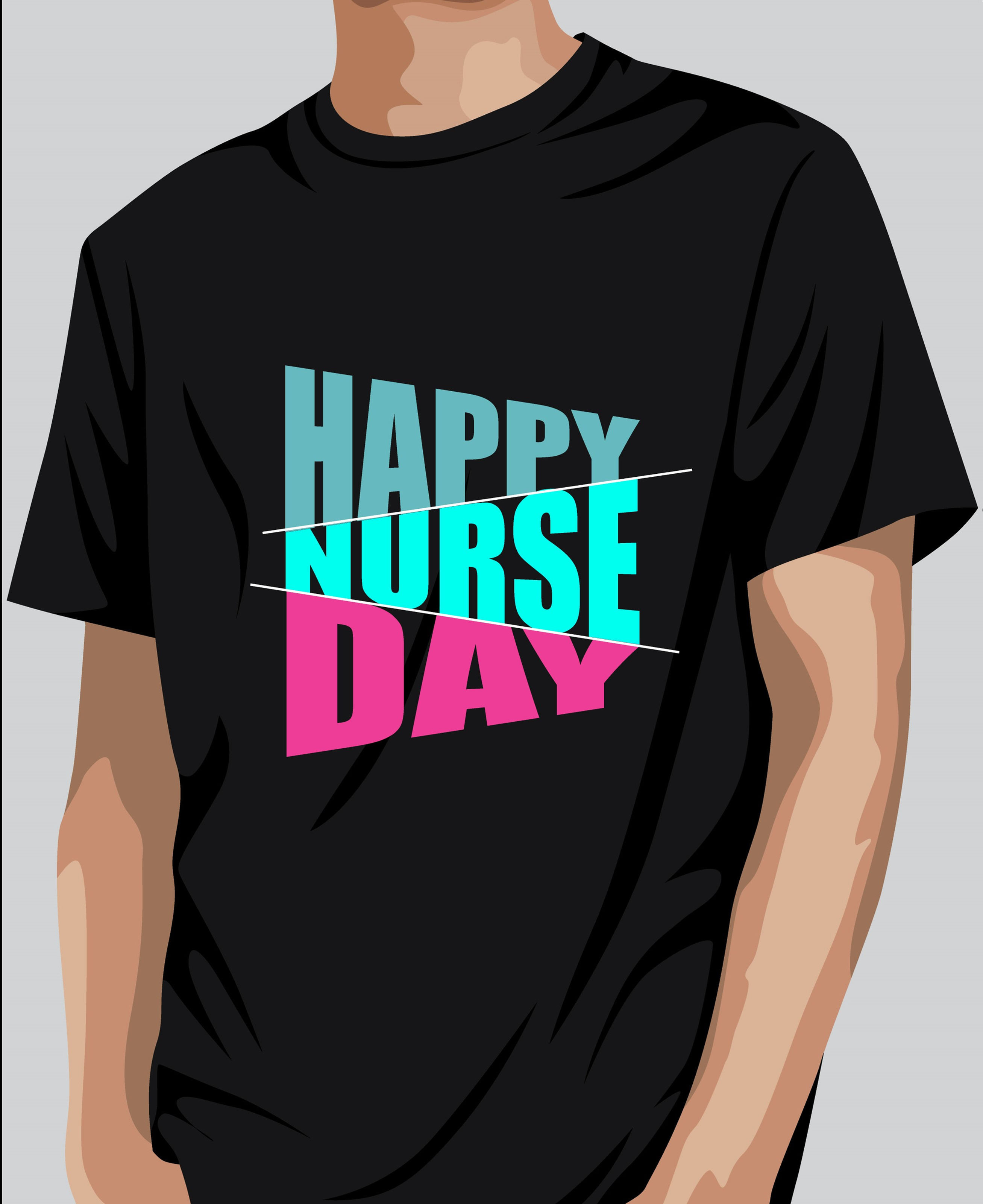 happy nurse day typography t shirt