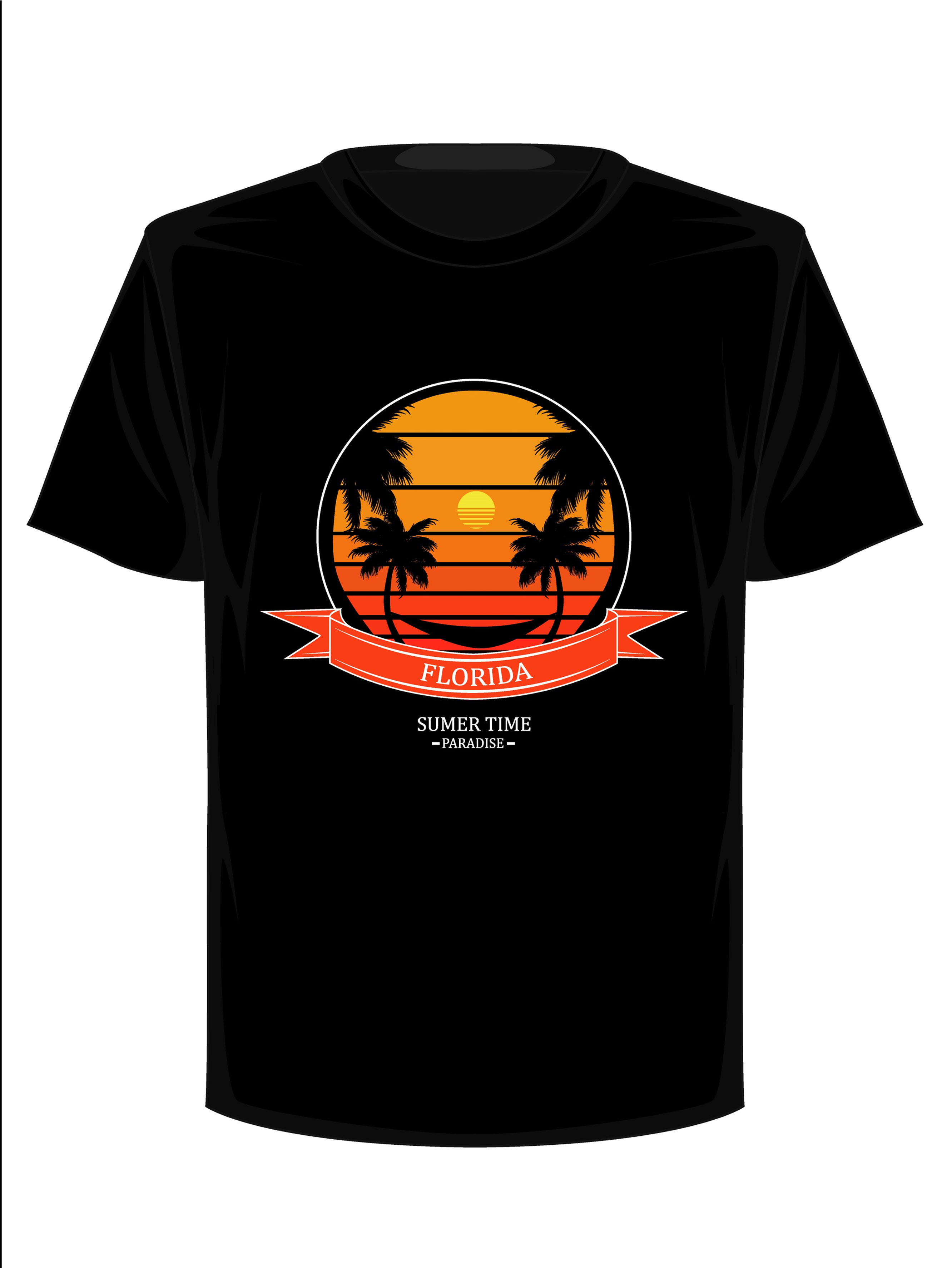 florida sunset sumer time paradise graphic t shirt