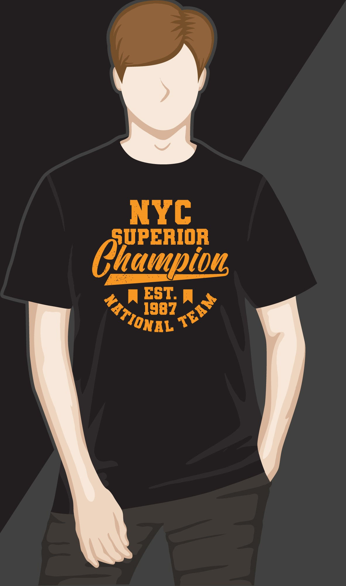 Nyc superior champion est 1987 national team typography t shirt