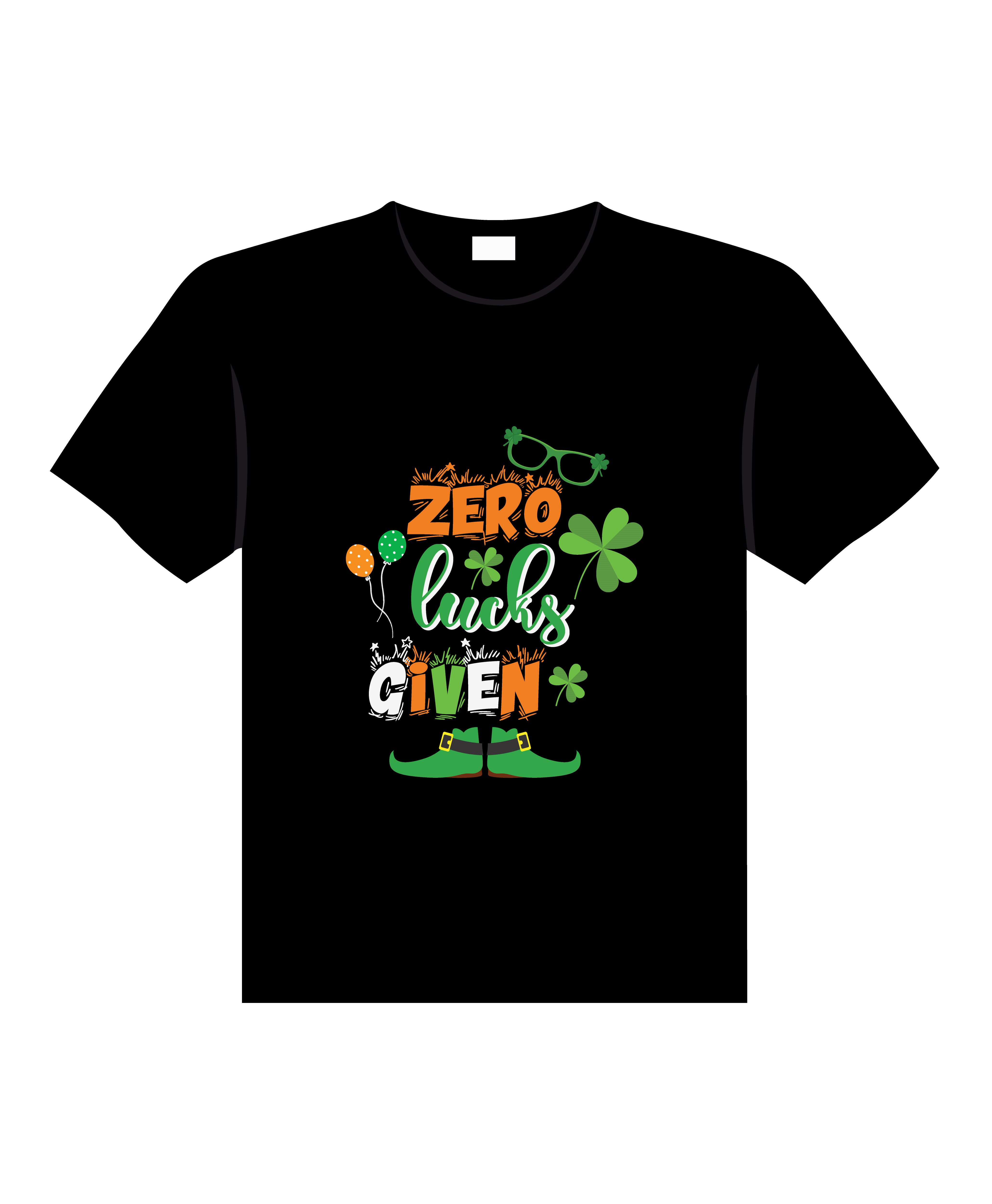 zero lucks given typography printed t shirts