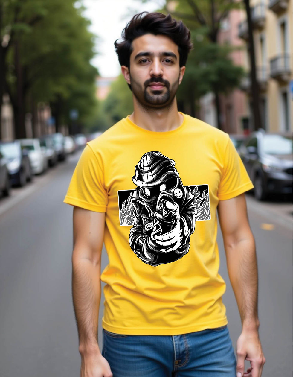 Thumbnail: Rebel Pulse Standard Fit Tee with Dynamic Beat Graphic Art