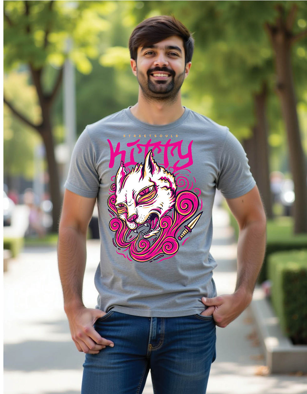 Thumbnail: Neon Pulse Regular Streetwear Shirt with Electric Beat Print