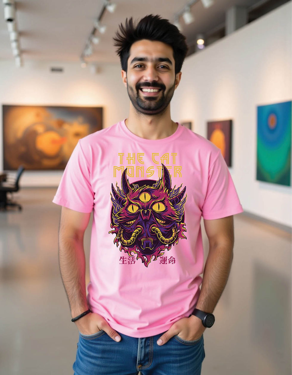 Night Pulse Classic Tee with Lunar Beat Graphic in Black Ink