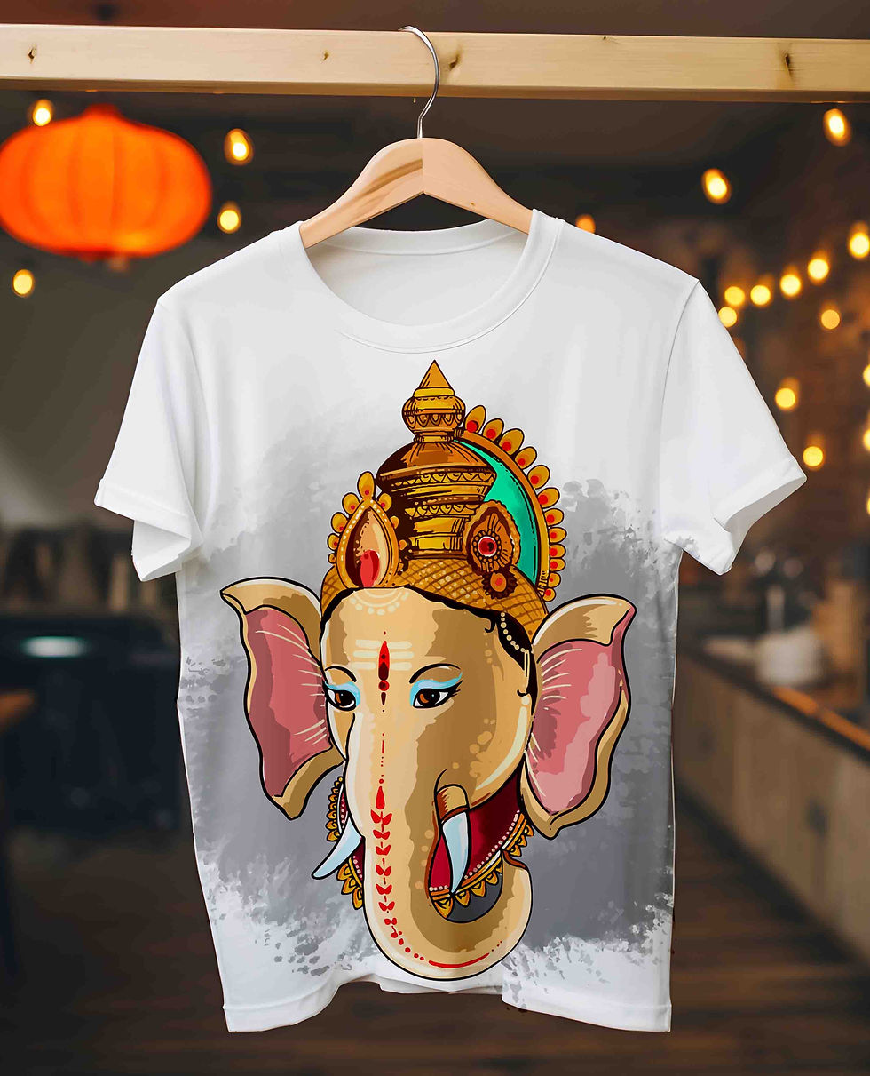 Thumbnail: Madurai Full Graphic Ganesh Chaturthi T-Shirts: Temple City’s Full Color Festivi