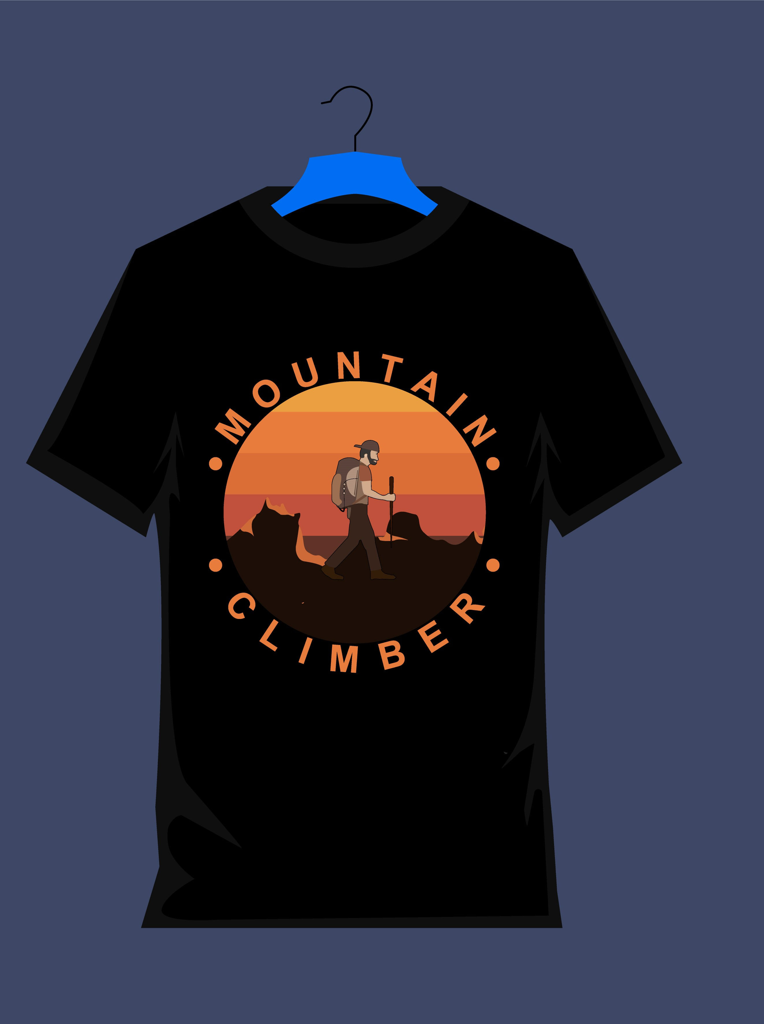 mountain climber typography printed t shirts