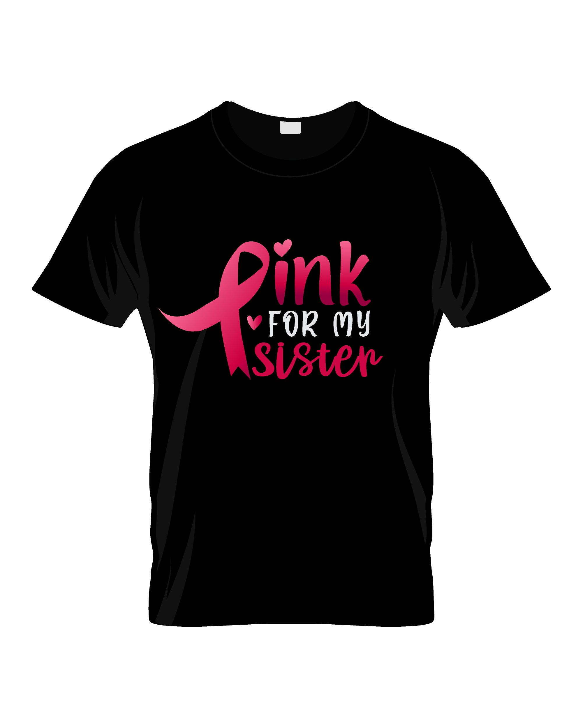 Pink for my sister typography printed t shirts