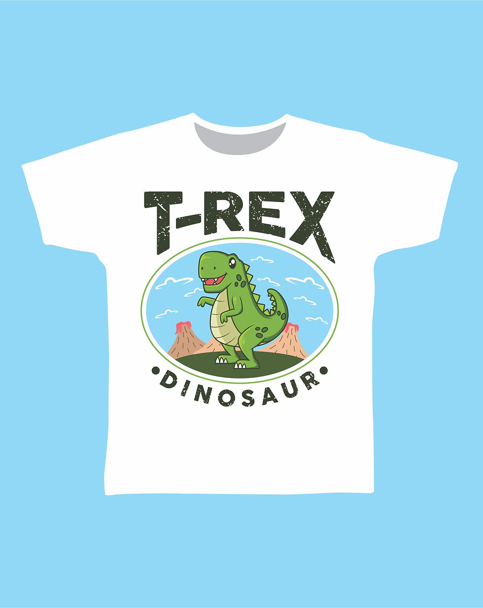 Thumbnail: Lets surf kids t shirt, cute triceratops cartoon kids t shirts 100% cotton.