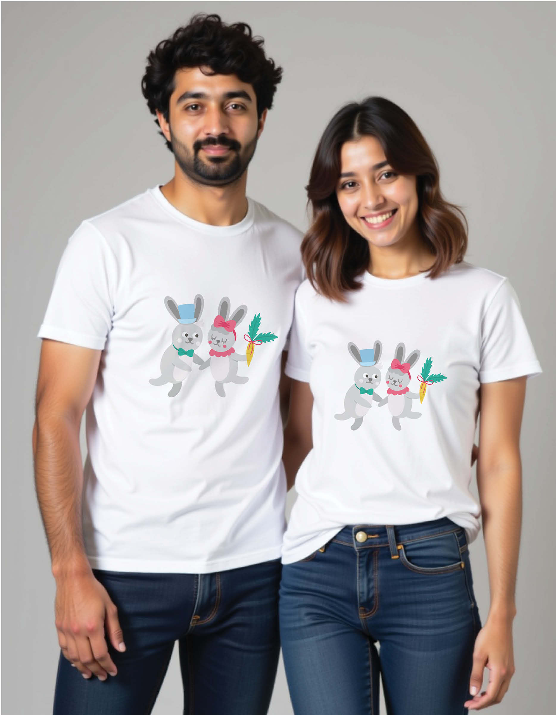 Daring Hawk Sky Dance Couple Matching T-Shirts for Adventurous Hearts