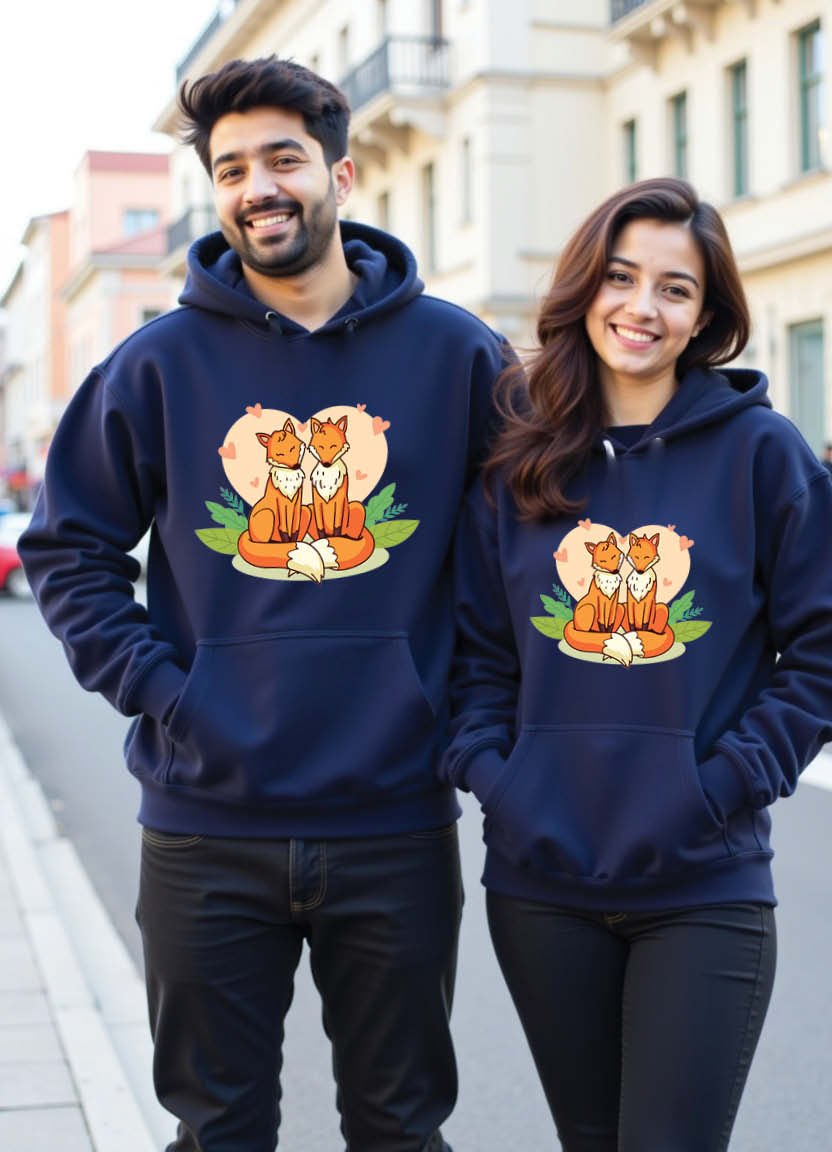 Matching Couple Hoodies Printed with “My One and Only” Quote for Lovers
