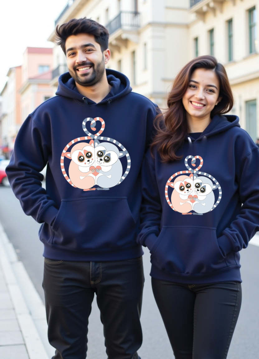 Gomti Nagar Couple Style – Trendy Hoodie Set with North Indian Romance