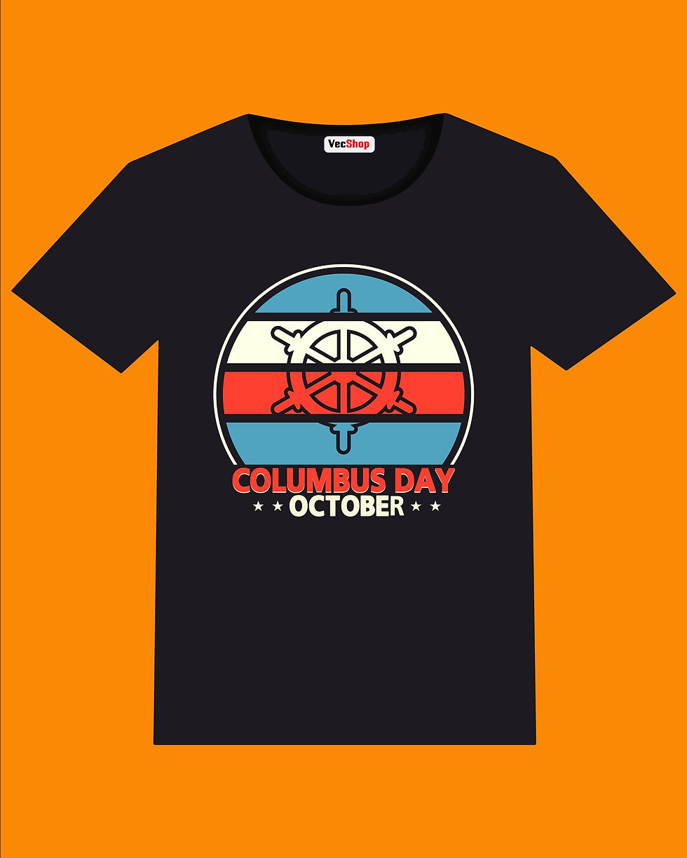 Thumbnail: columbus day typography printed t shirts