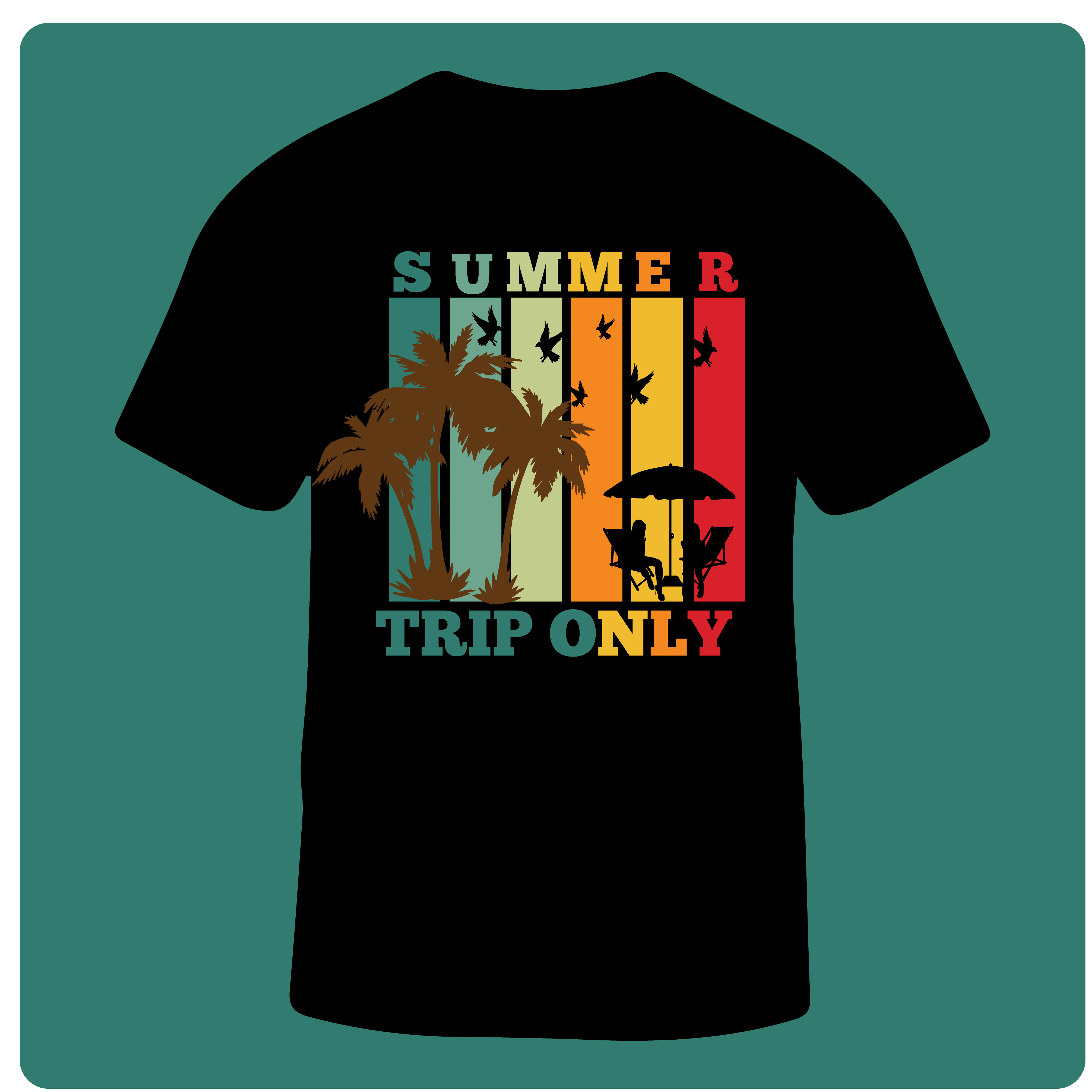 Summer trip only typography printed t shirts