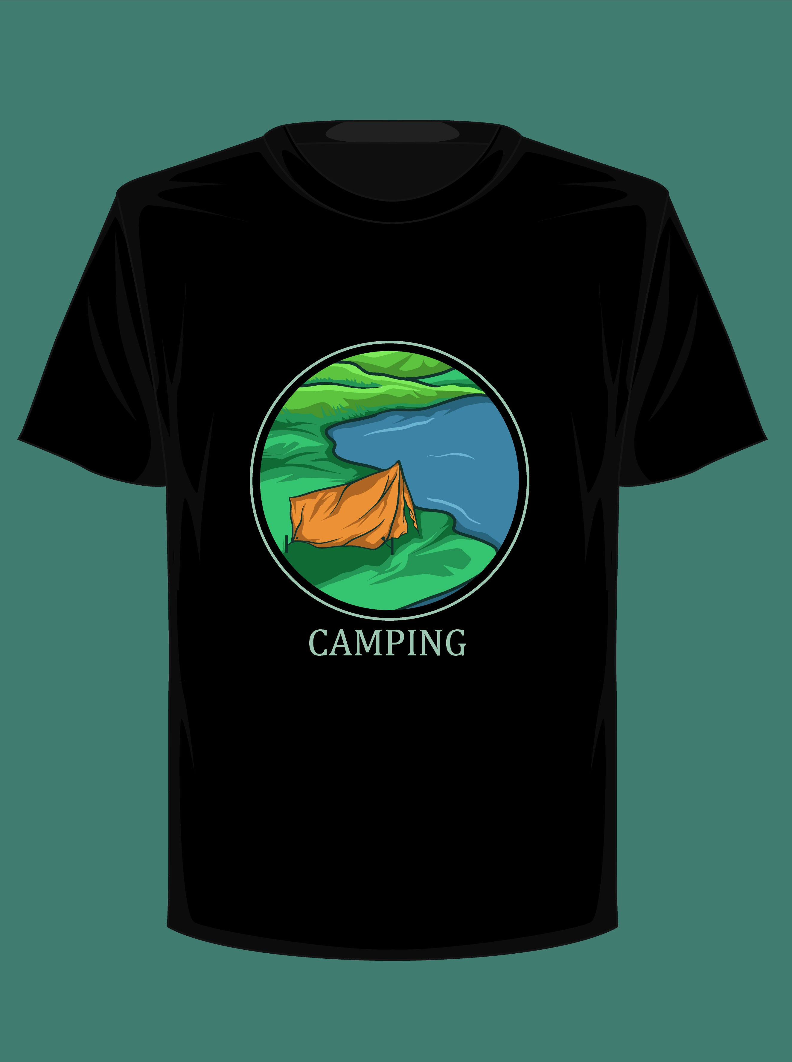 camping beach vintage graphic t shirt