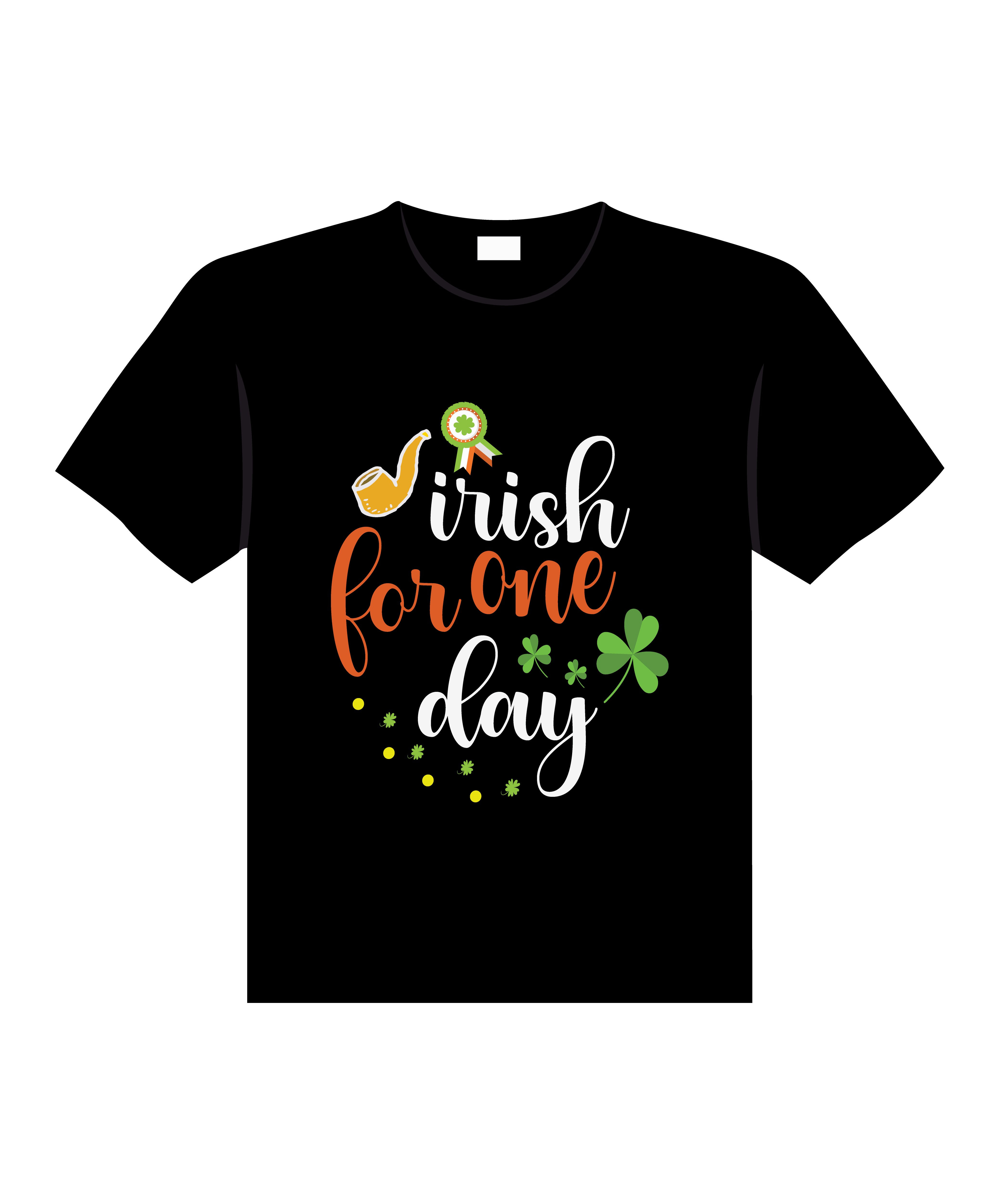 irish for one day typography printed t shirts