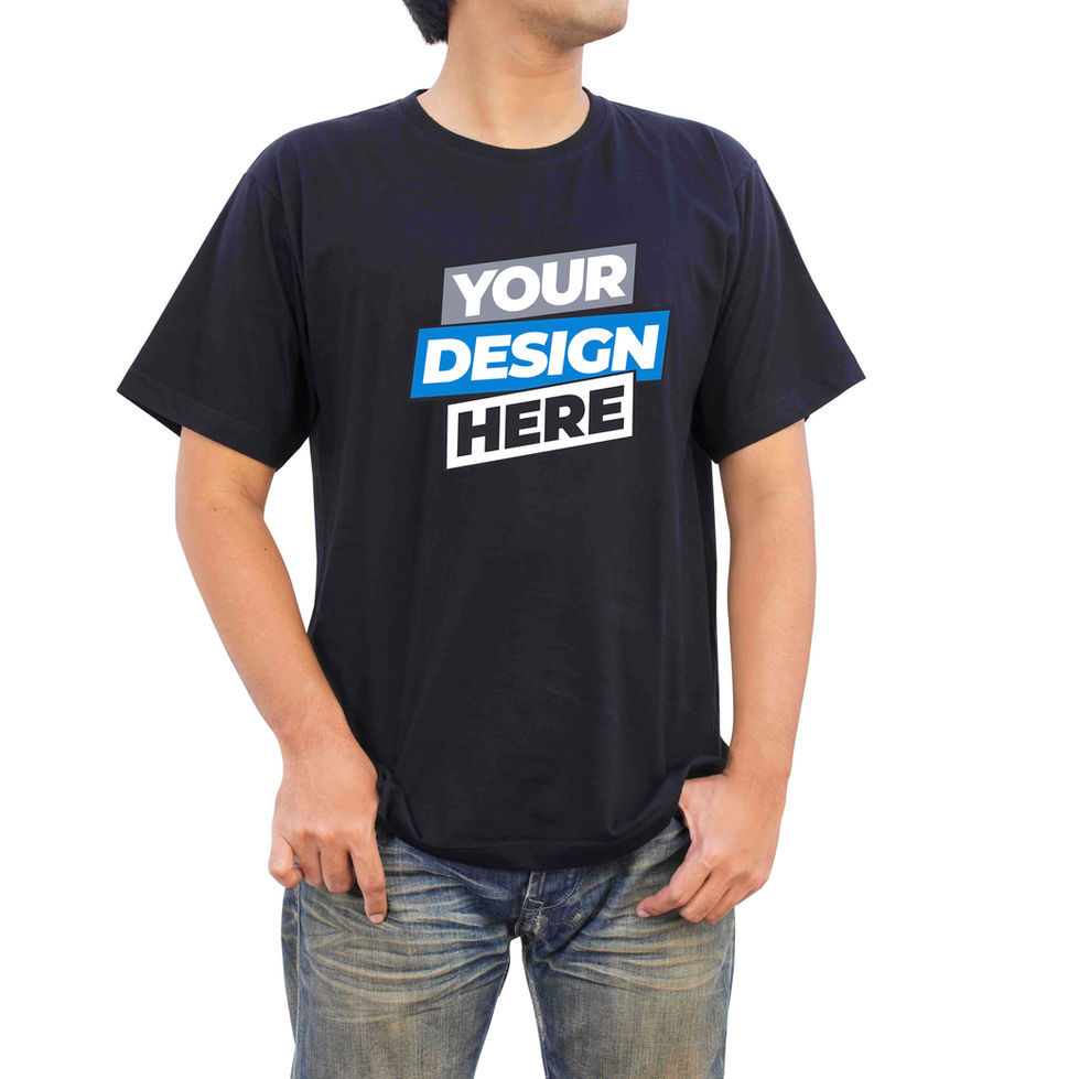Polyester round neck T Shirts with your logo Print