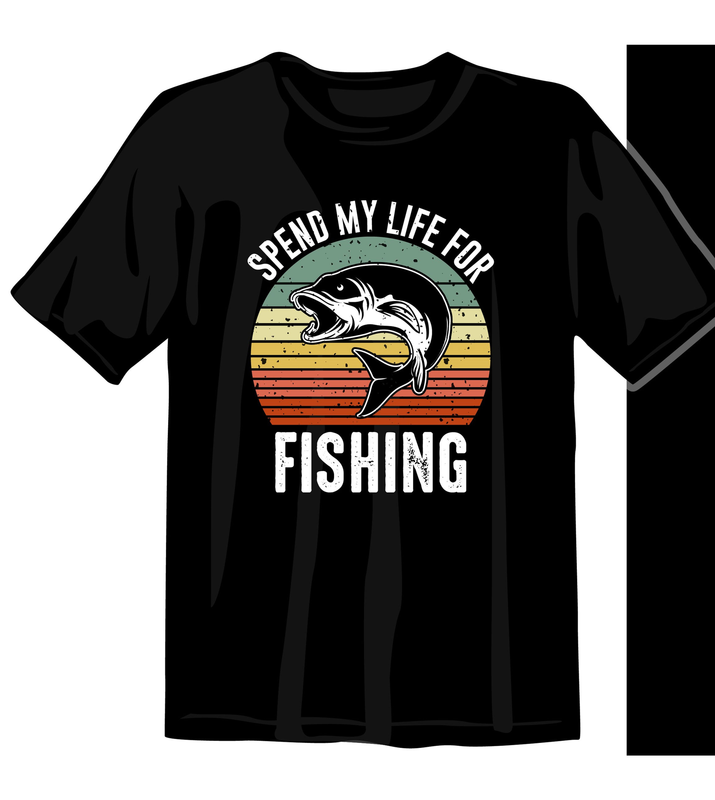 spend my life for fishing graphic printed t shirts fishing t shirts