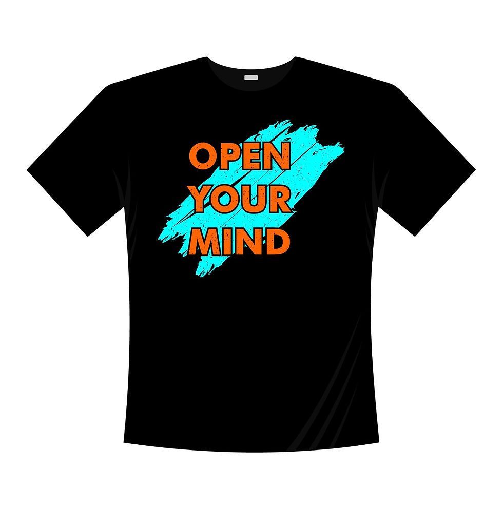 Thumbnail: open your mind typography printed t shirts