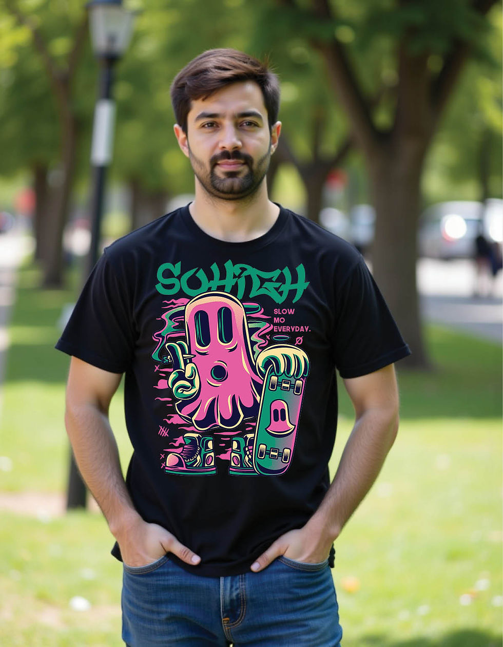 Razor Pulse Classic Tee with Sharp Beat Graphic in Color Ink