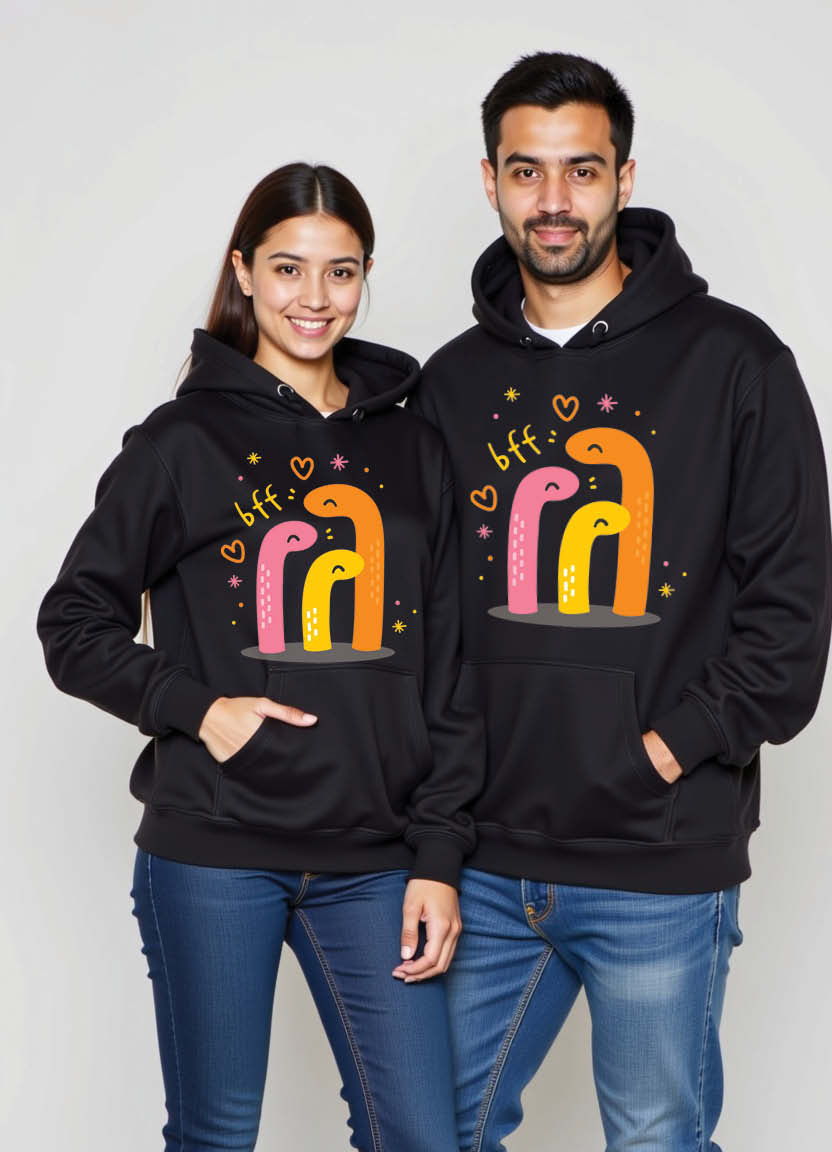 Printed Couple Hoodie Set with “Together We’re Better Than Ever” Love Statement