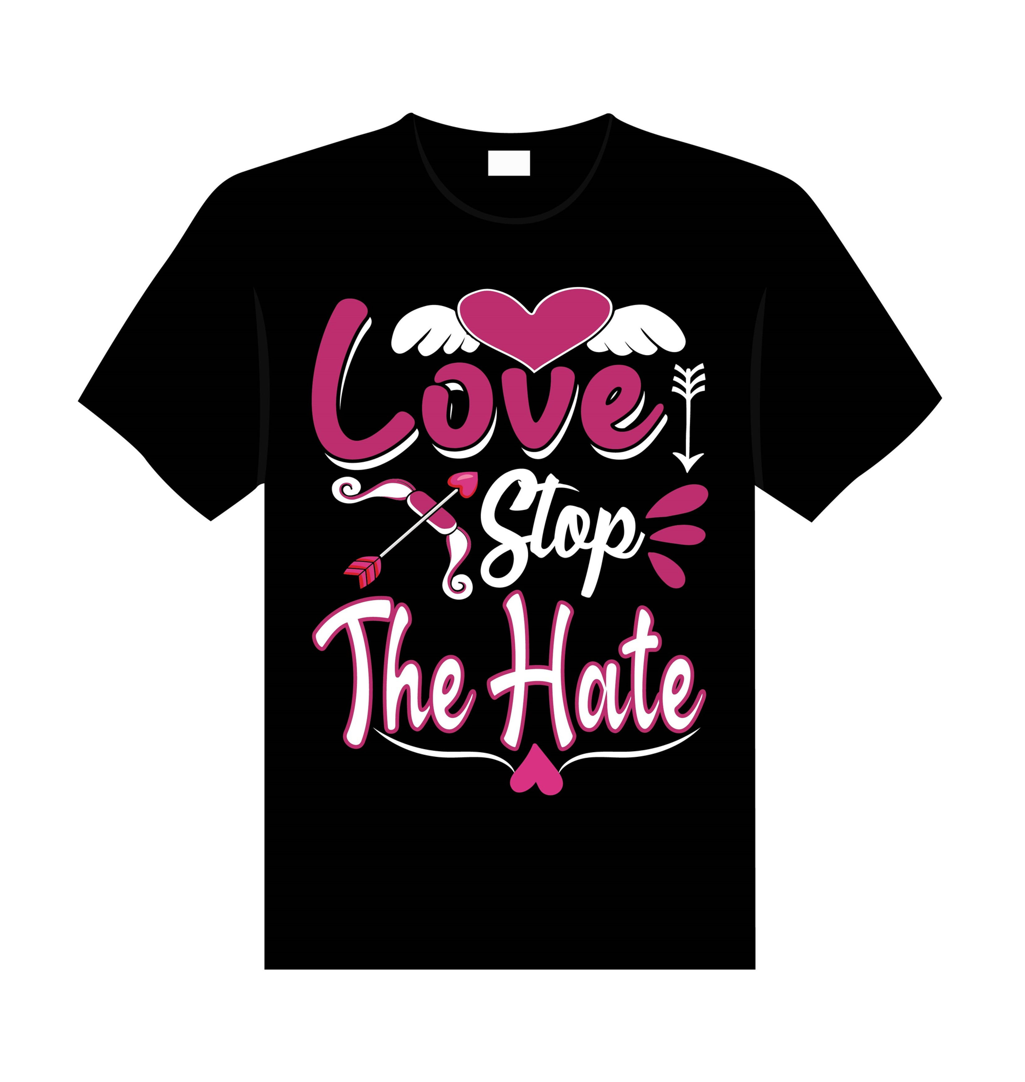 love stop the hate typography printed t shirts love printed t shirts