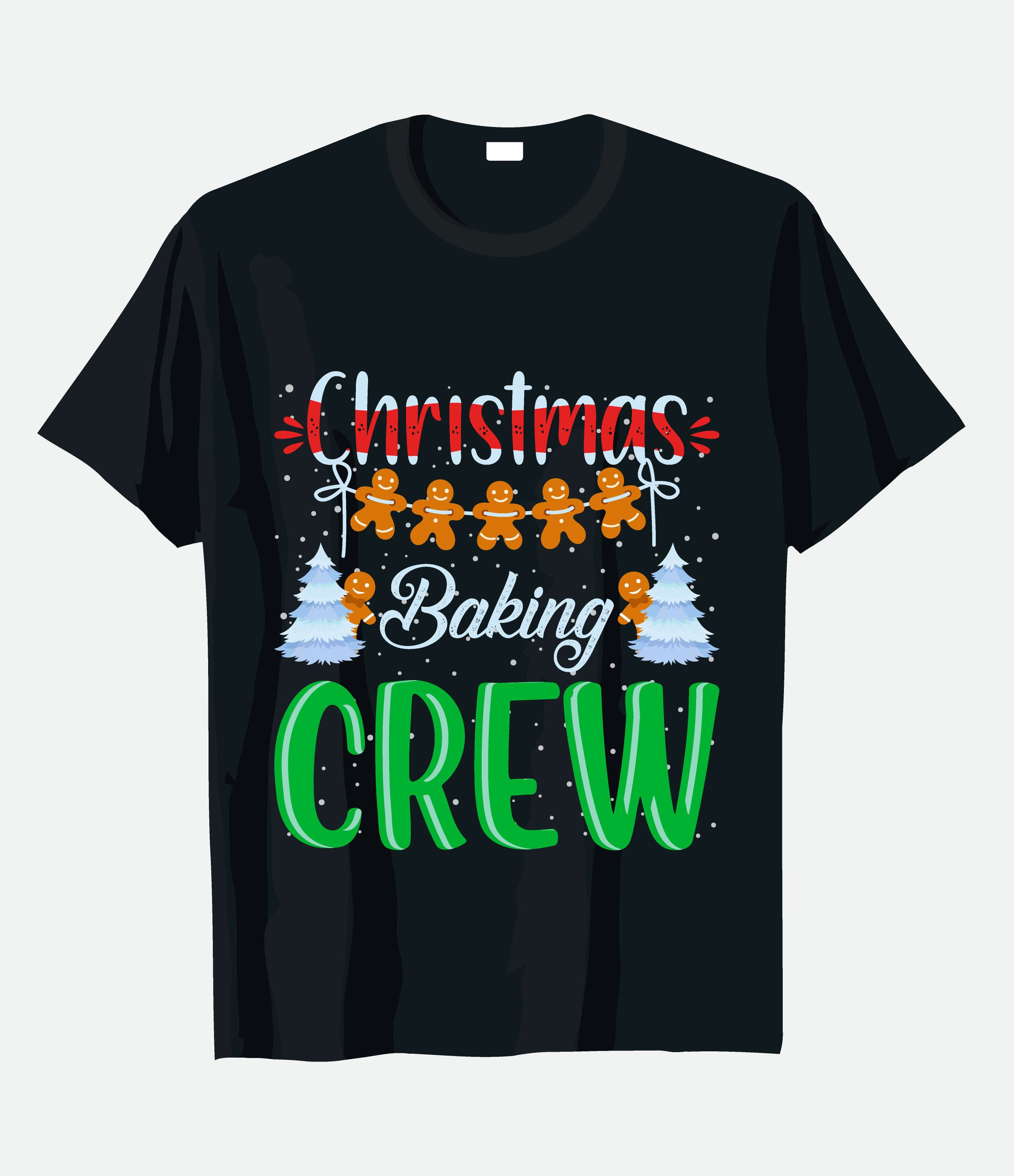 christmas baking crew graphic printed t shirts