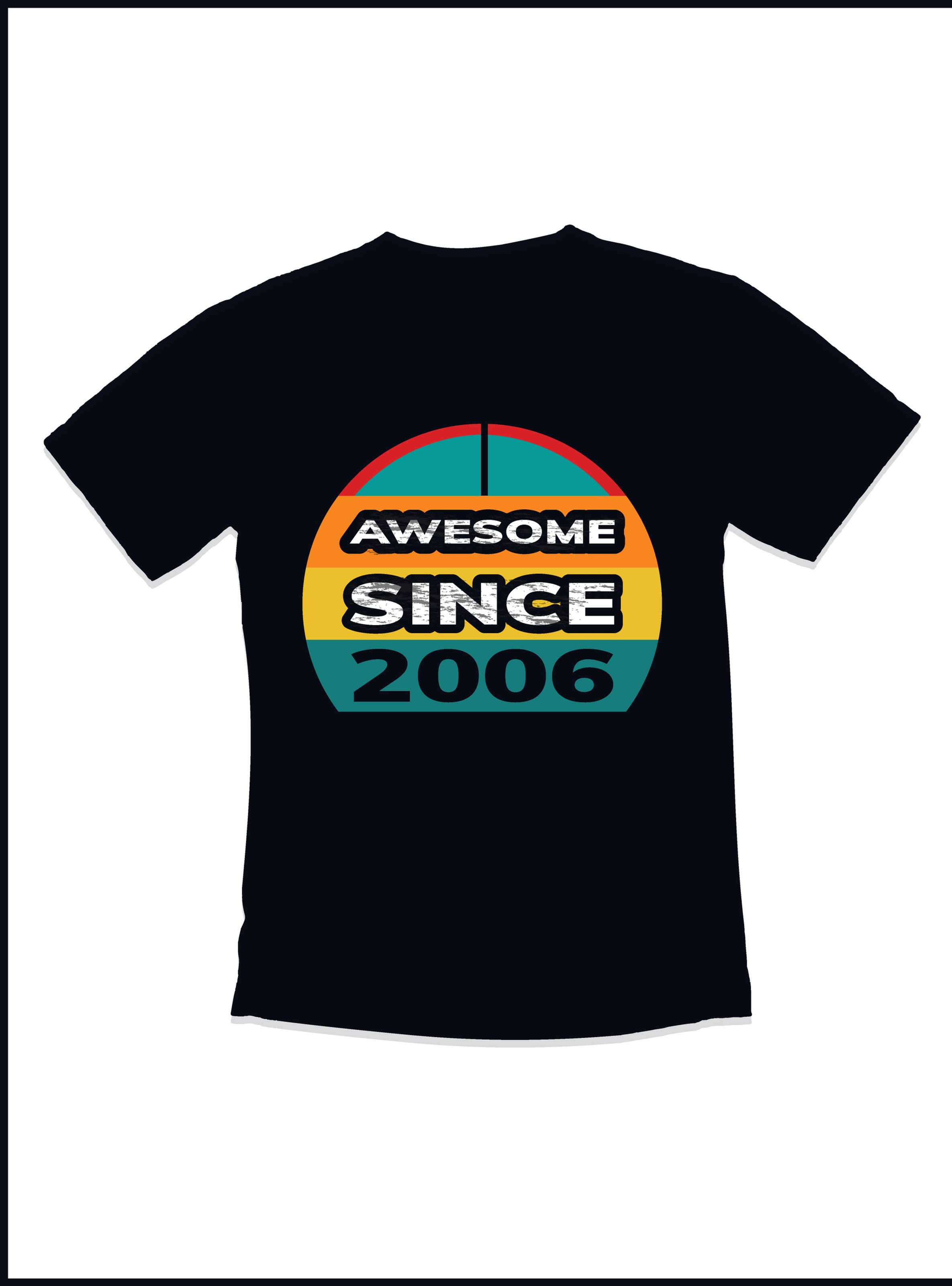 awesome since 2006 birthday typography t shirt