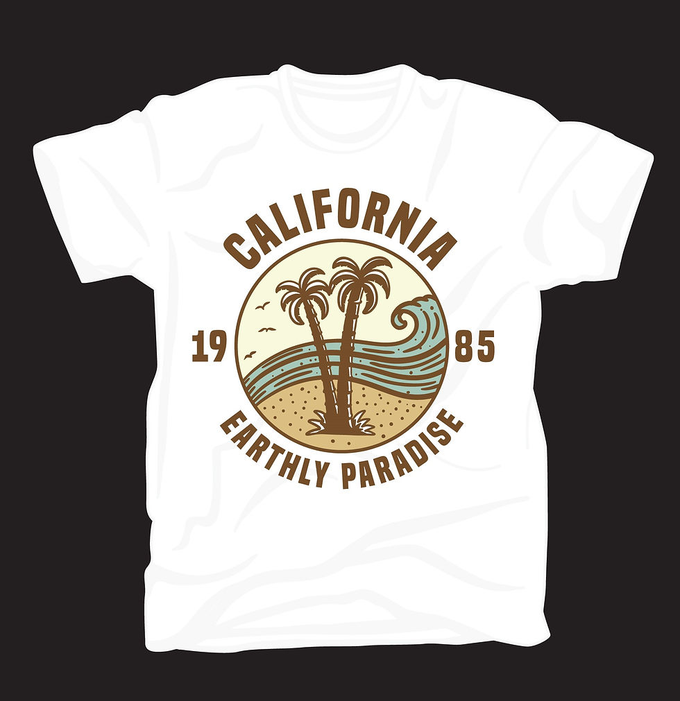 california 1985 earthly paradise graphic printed t shirts
