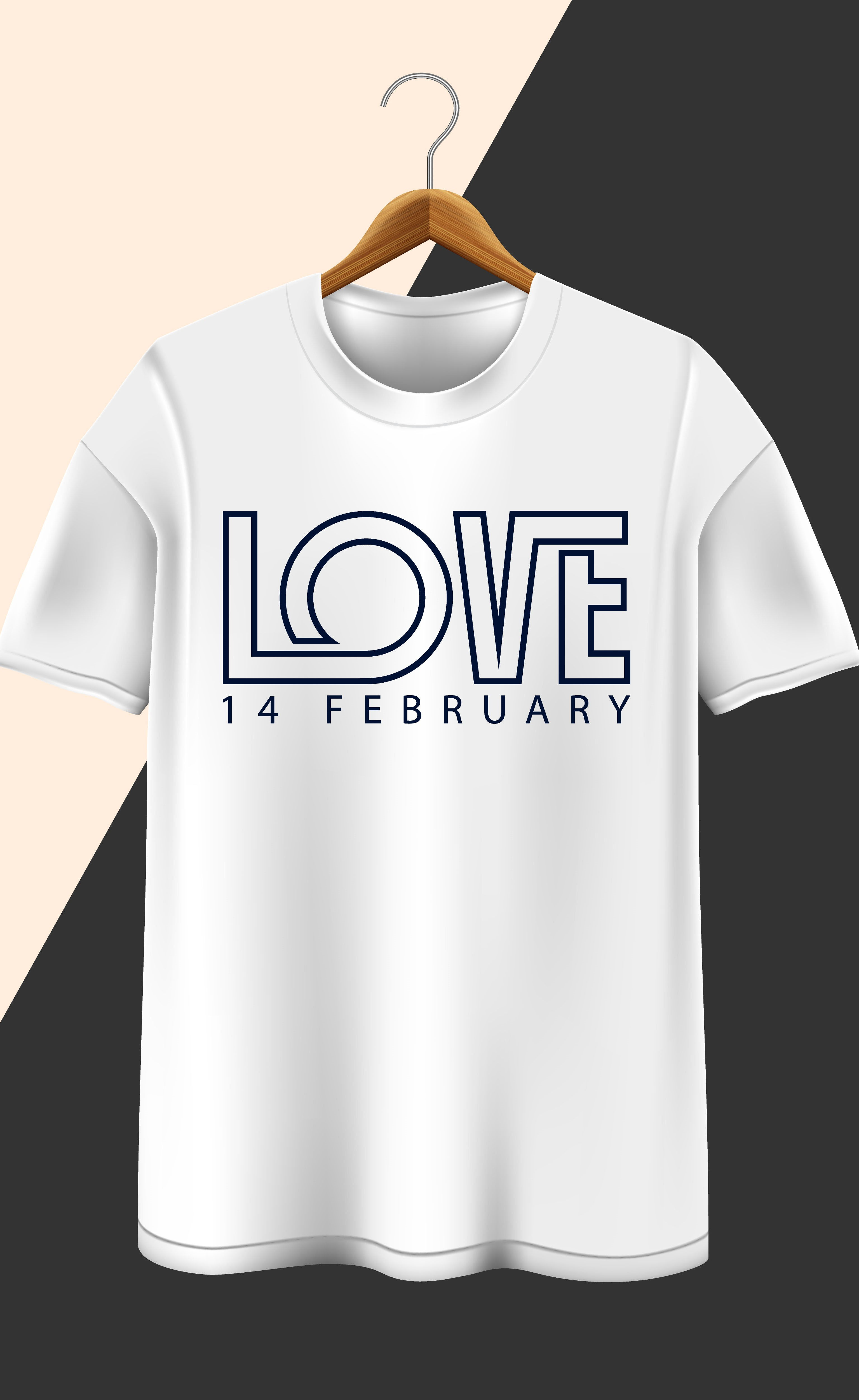 i love 14 februay typography printed t shirts