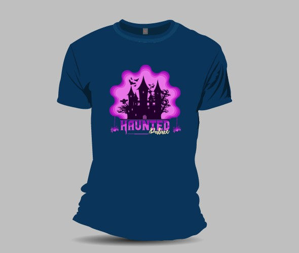 haunted palace typography printed t shirts