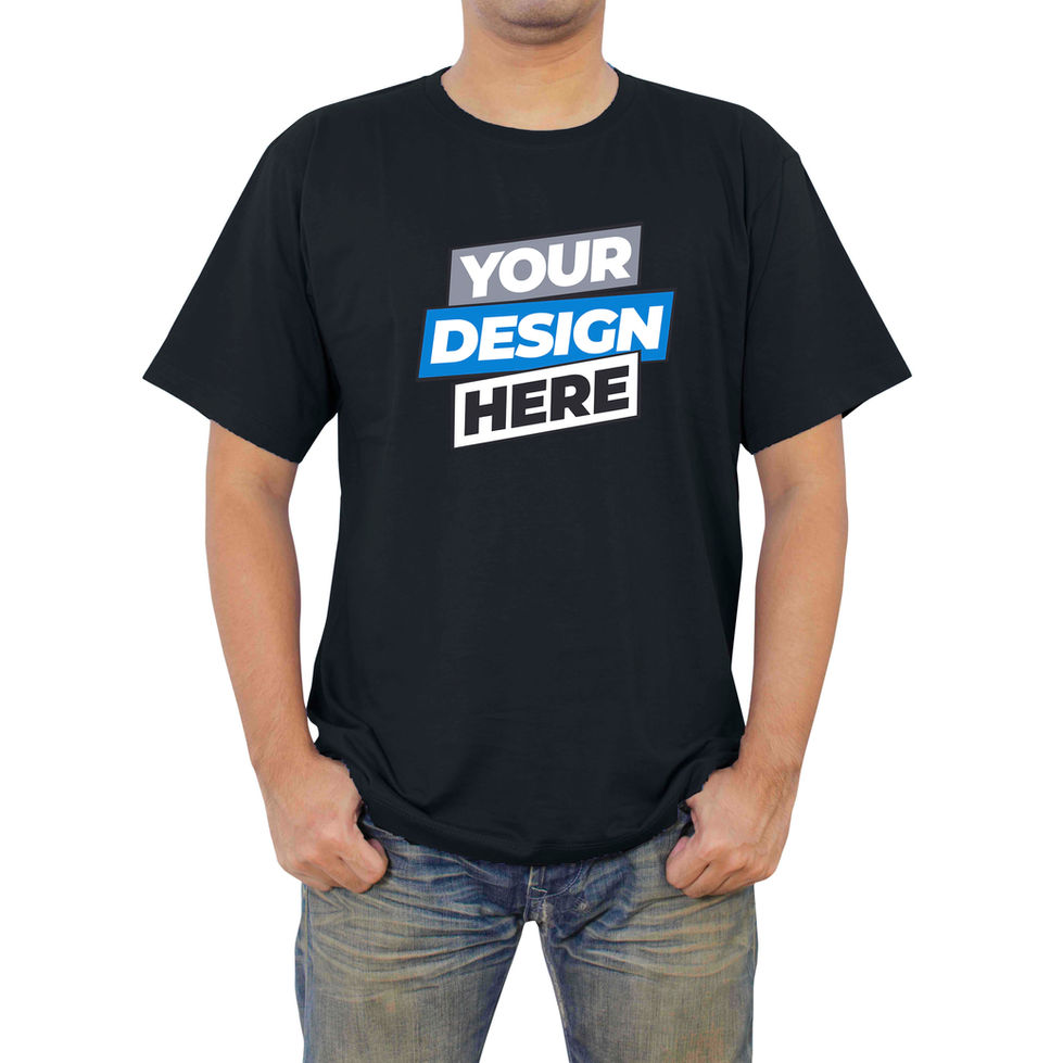 Polyester round neck T Shirts with your logo Print