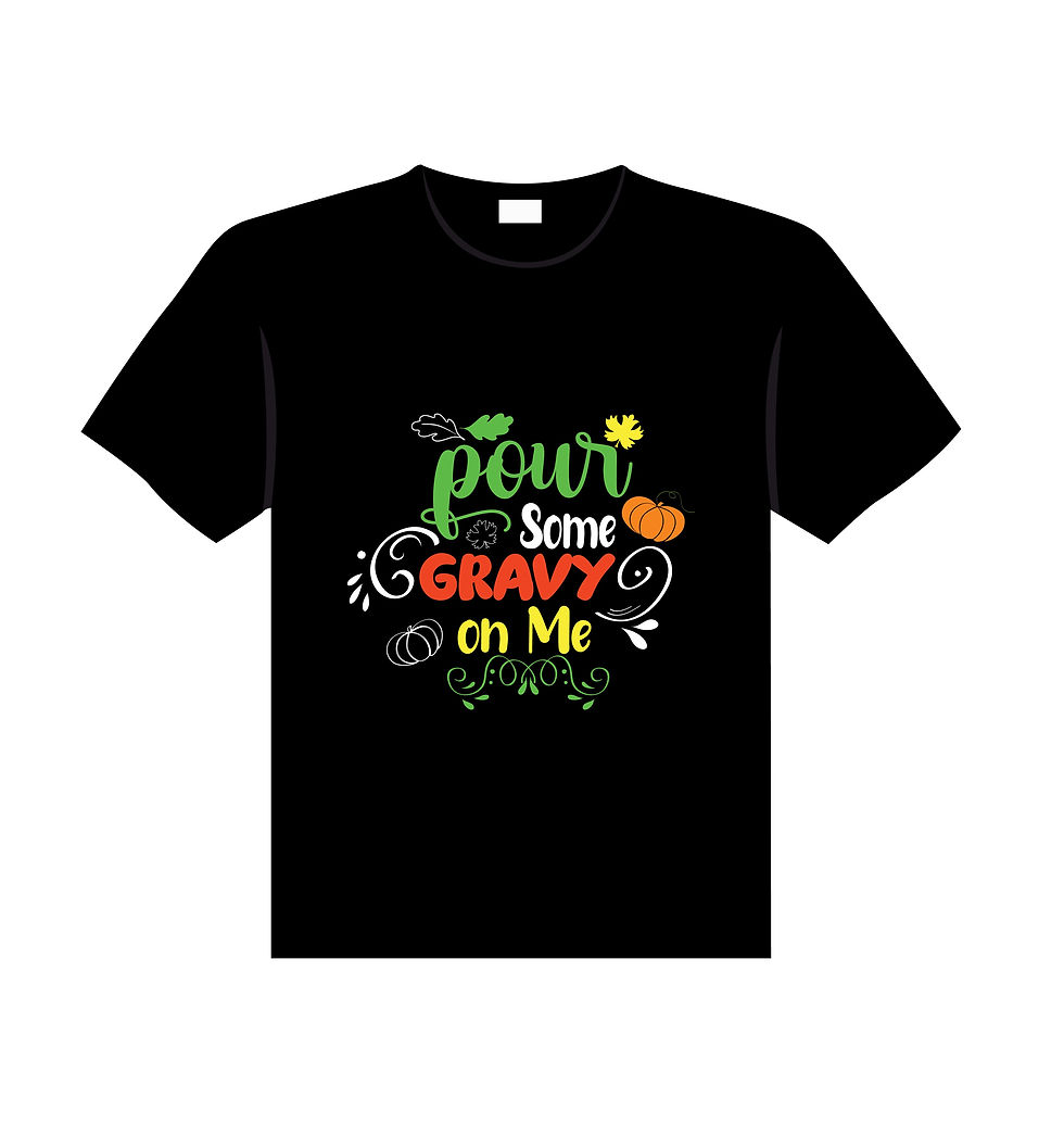 Thumbnail: thanksgiving typography t shirt