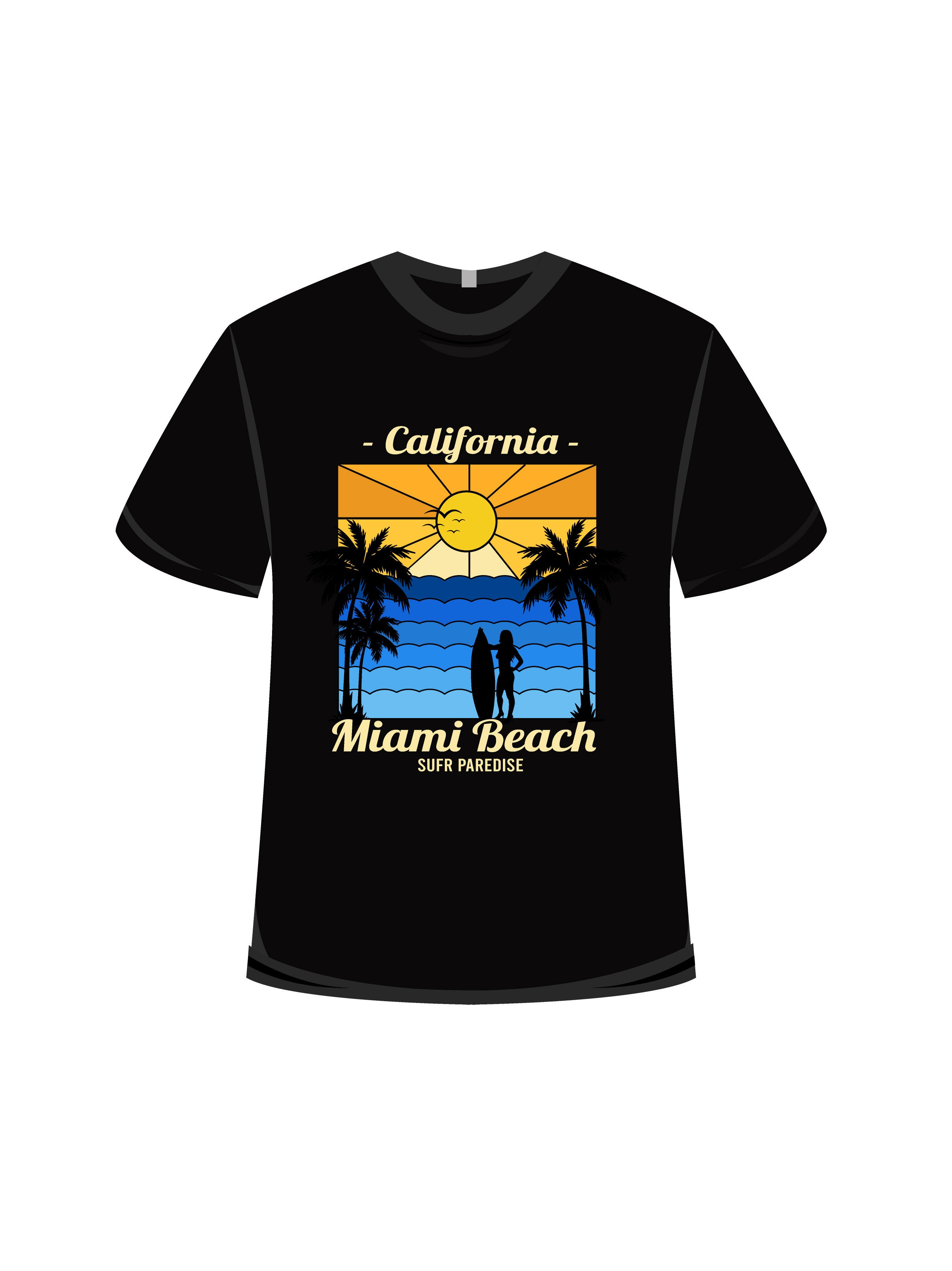California miami beach sufr paredisetypography tshirt