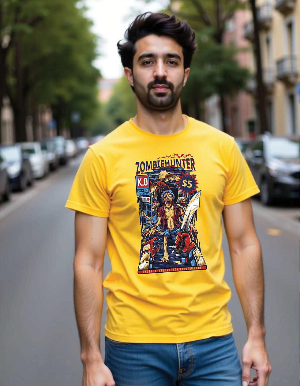 Neon Wave Regular Tee with Glowing Tide Street Print in Color