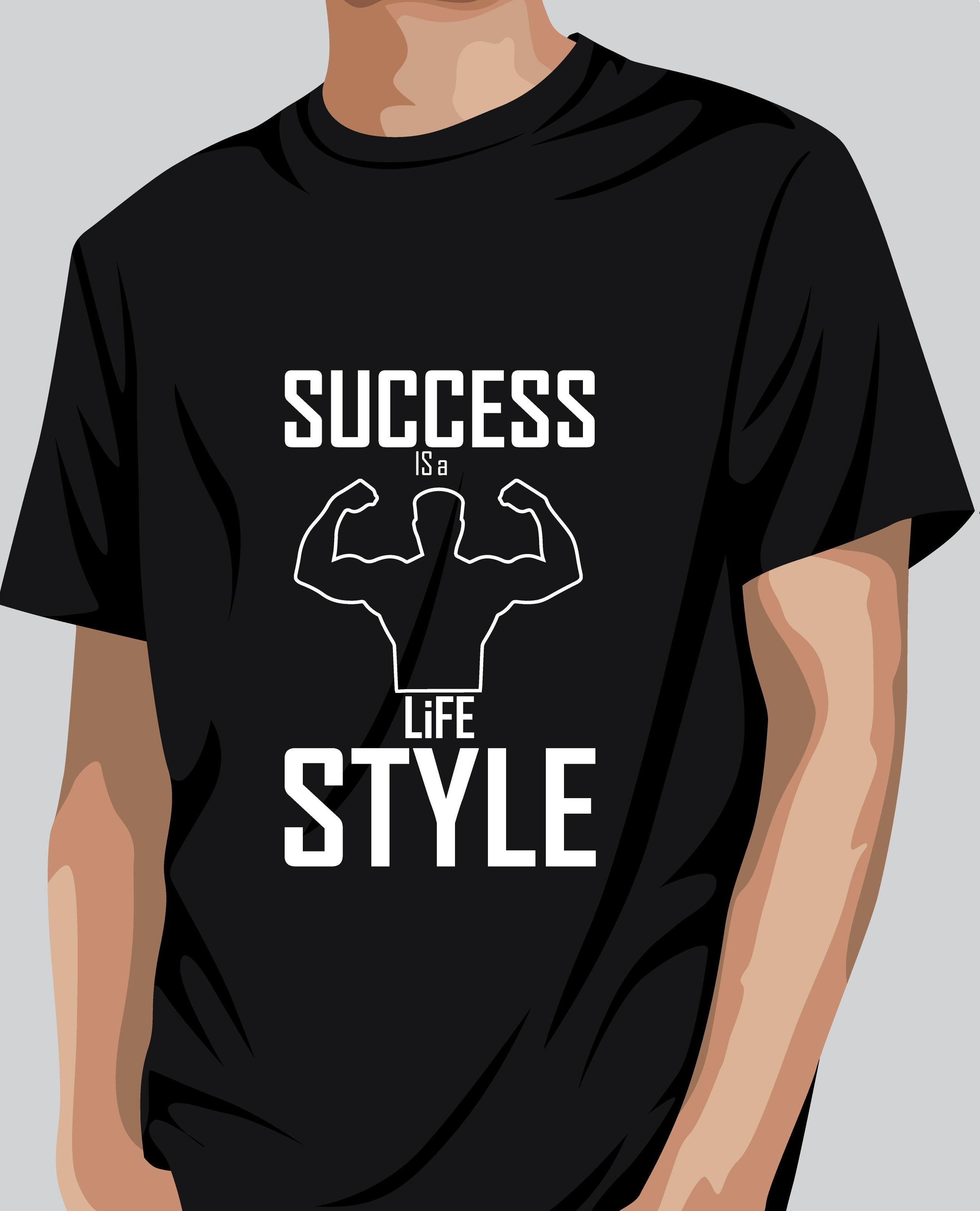 success is a life style typography printed t shirts