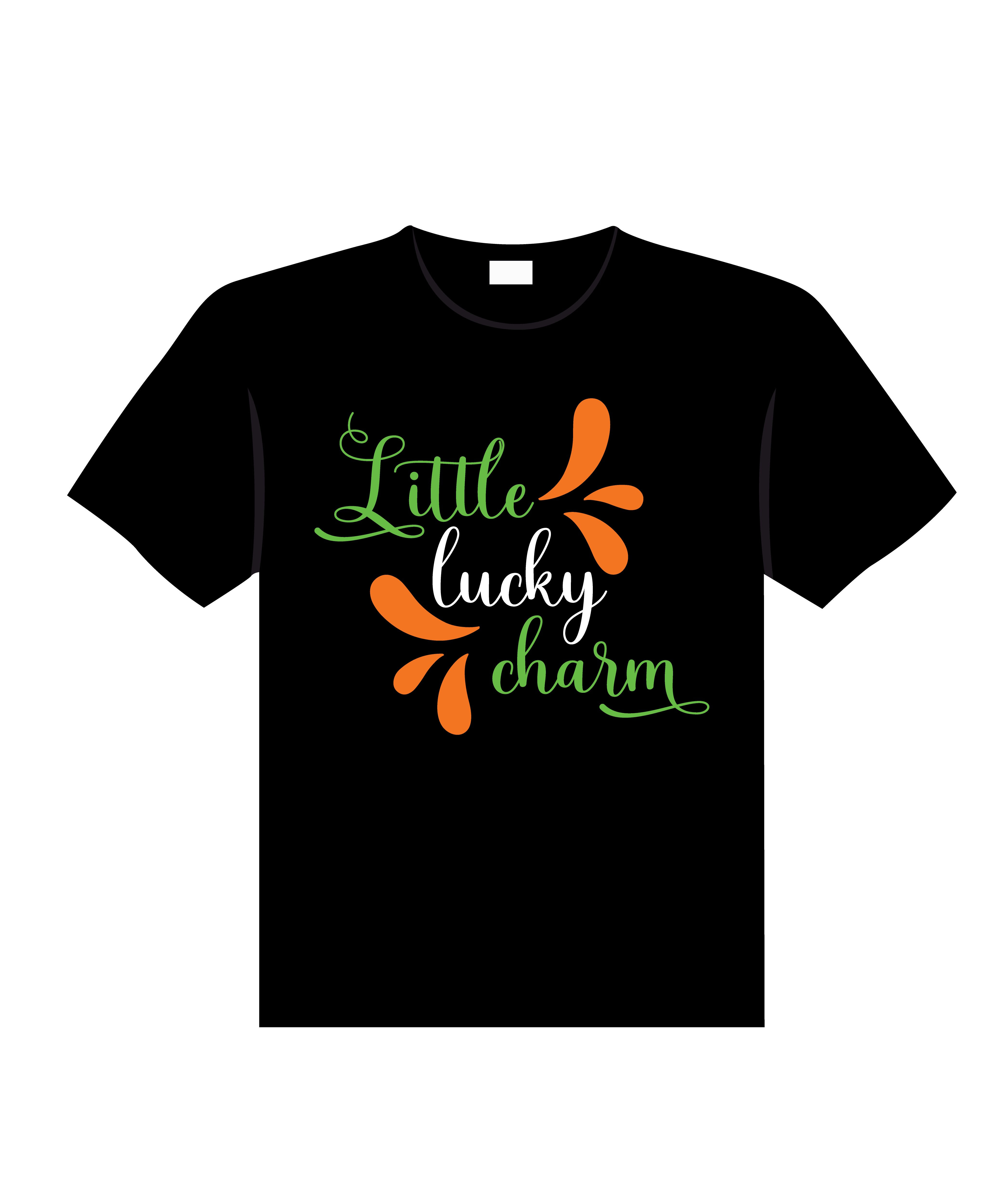 little lucky charm typography printed t shirts