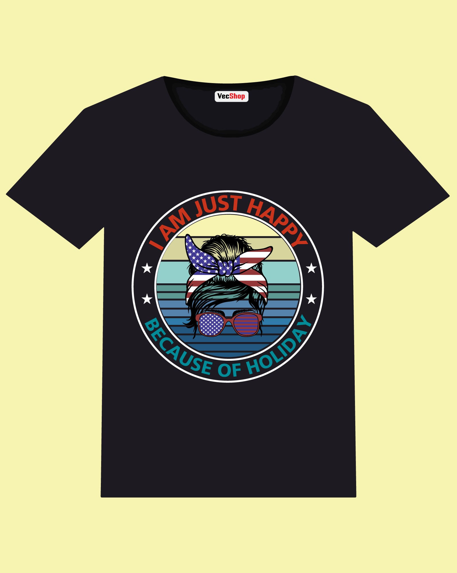 im just happy because of holiday typography printed t shirts