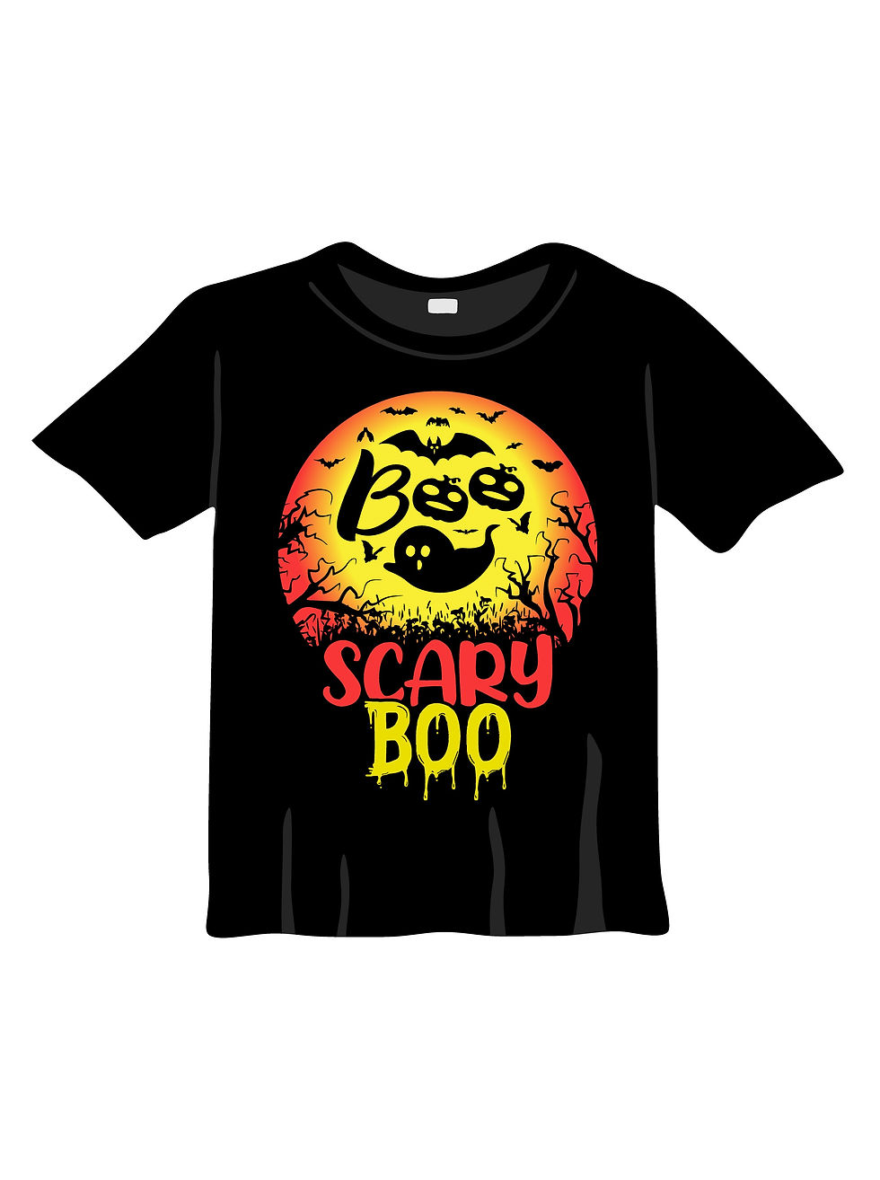 scary boo typography printed t shirts