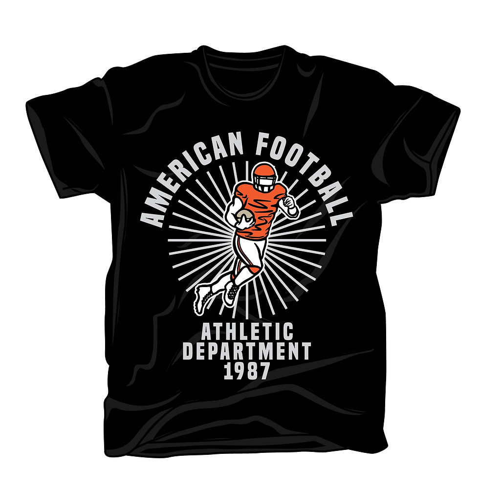 American football athletic department typography t shirt