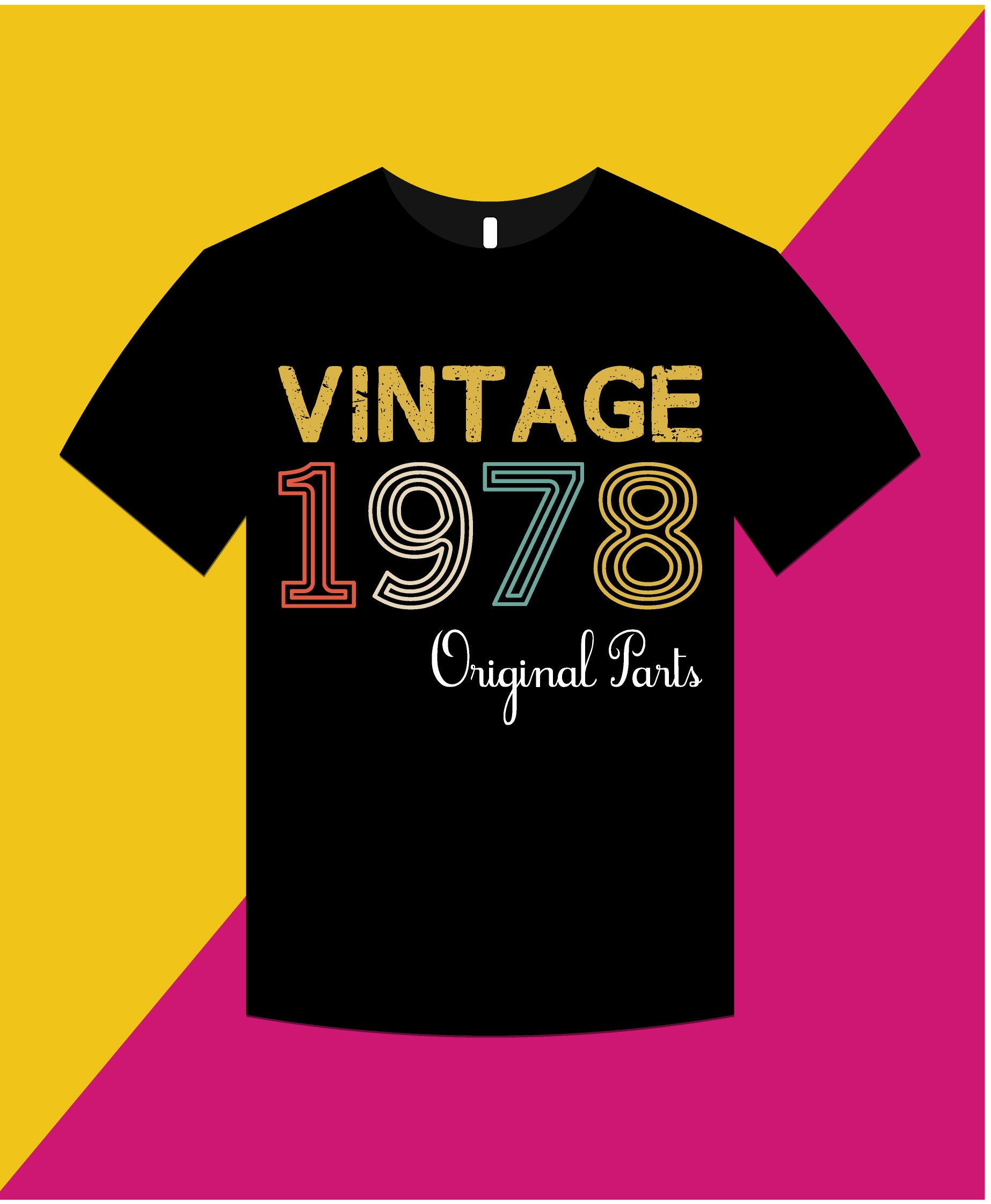 birthday vintage 1978 original parts graphics t shirt