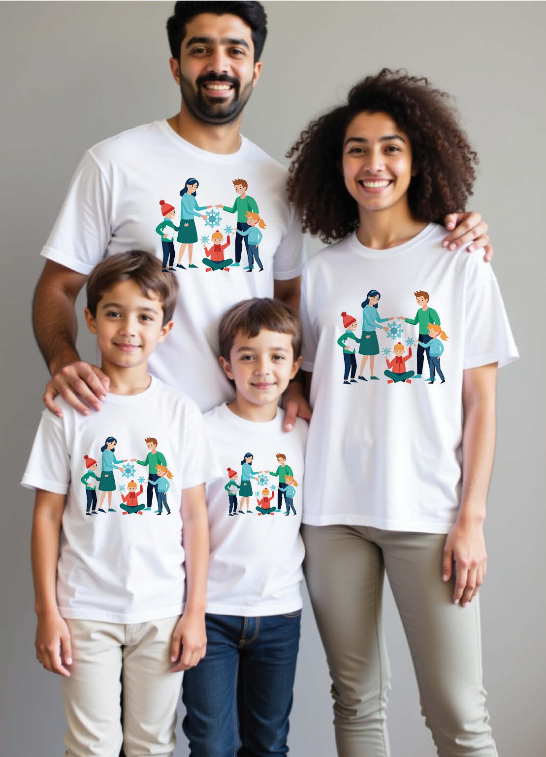 Kolkata Culture Family Matching T-Shirts – Artistic Touch for the Whole Family
