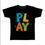 Thumbnail: Pretty bunny cartoon, play all day, play nice kids t shirts 100% cotton.