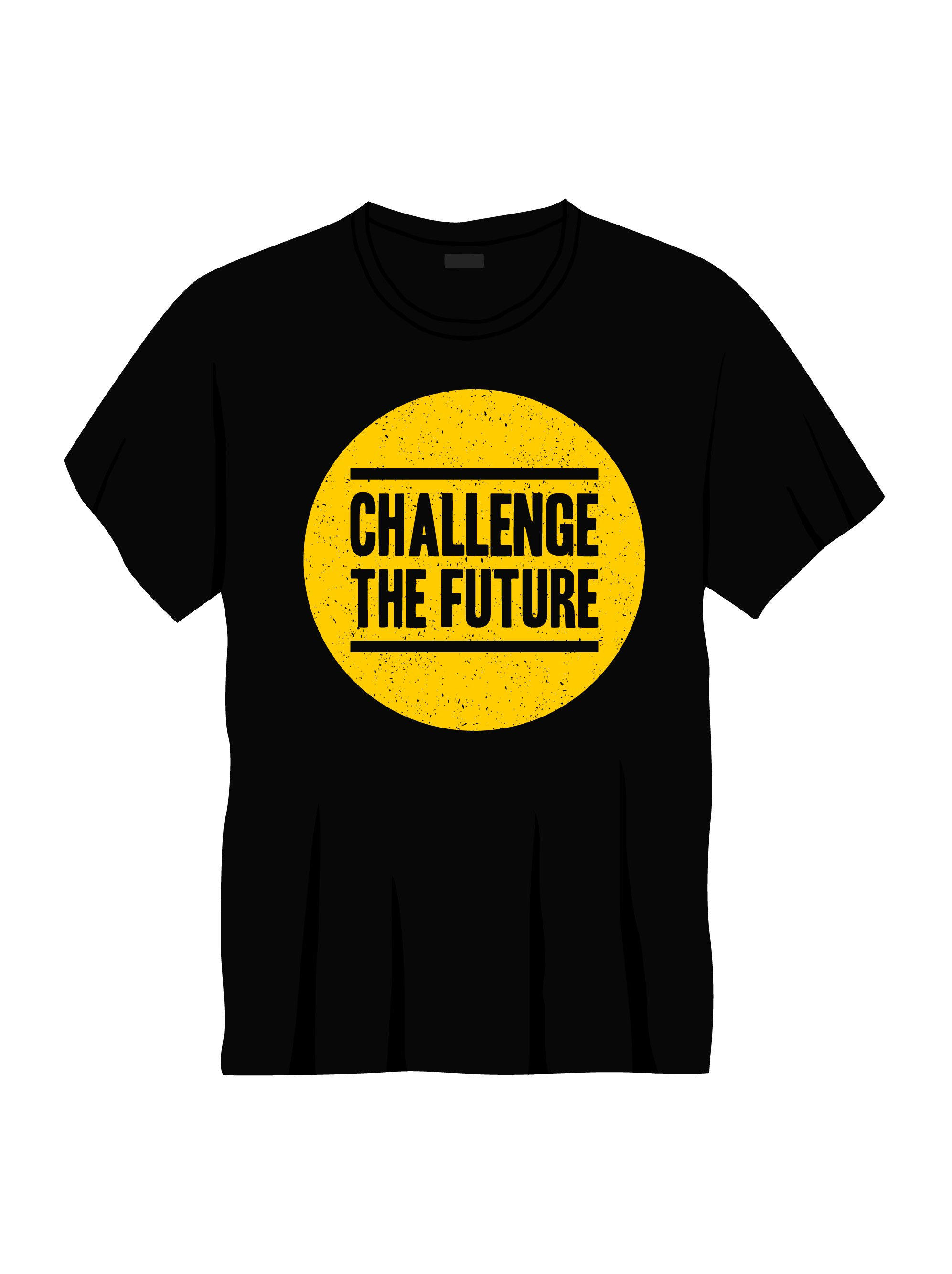 challenge the future typography printed t shirts