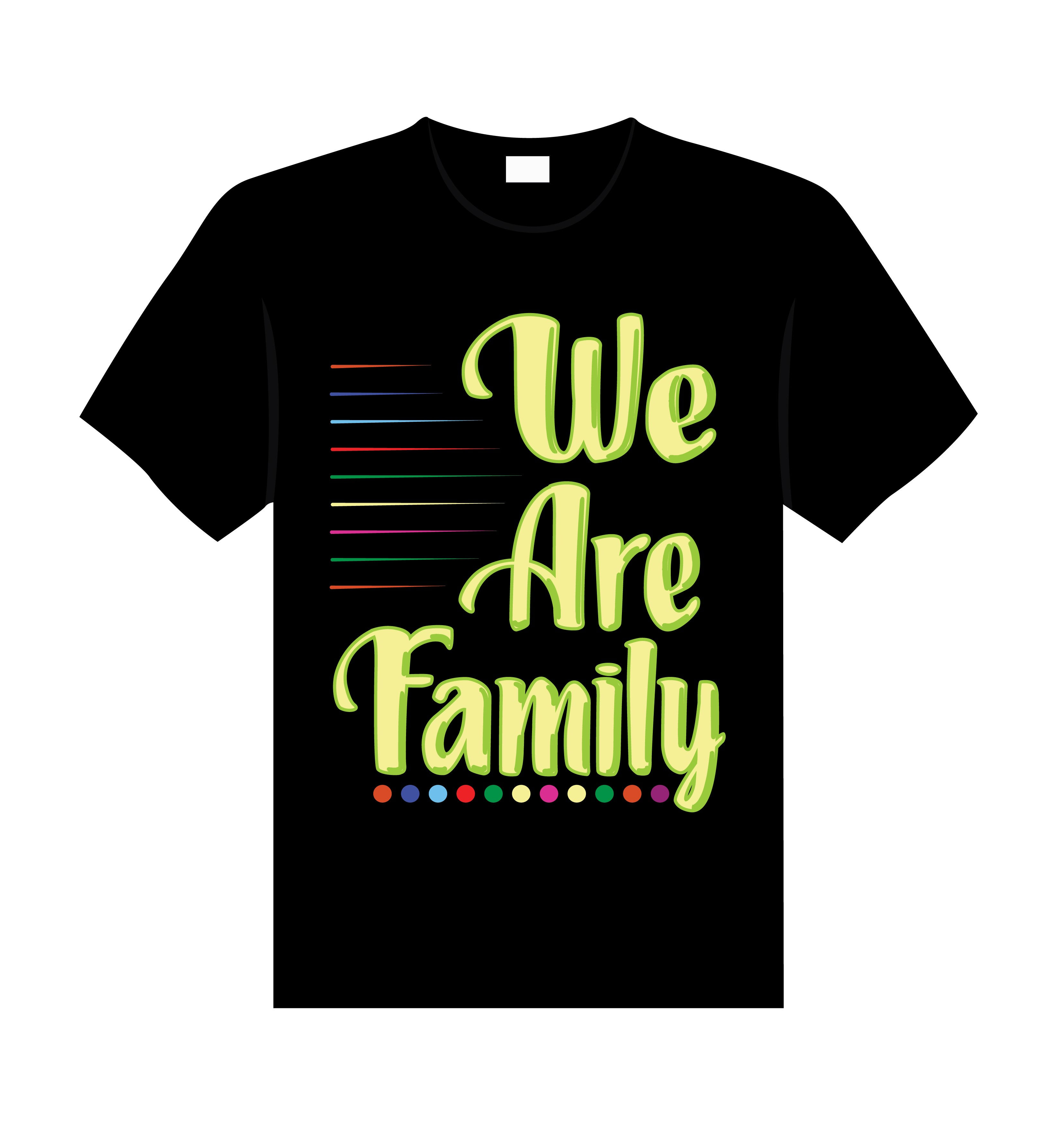 we are family typography printed t shirts